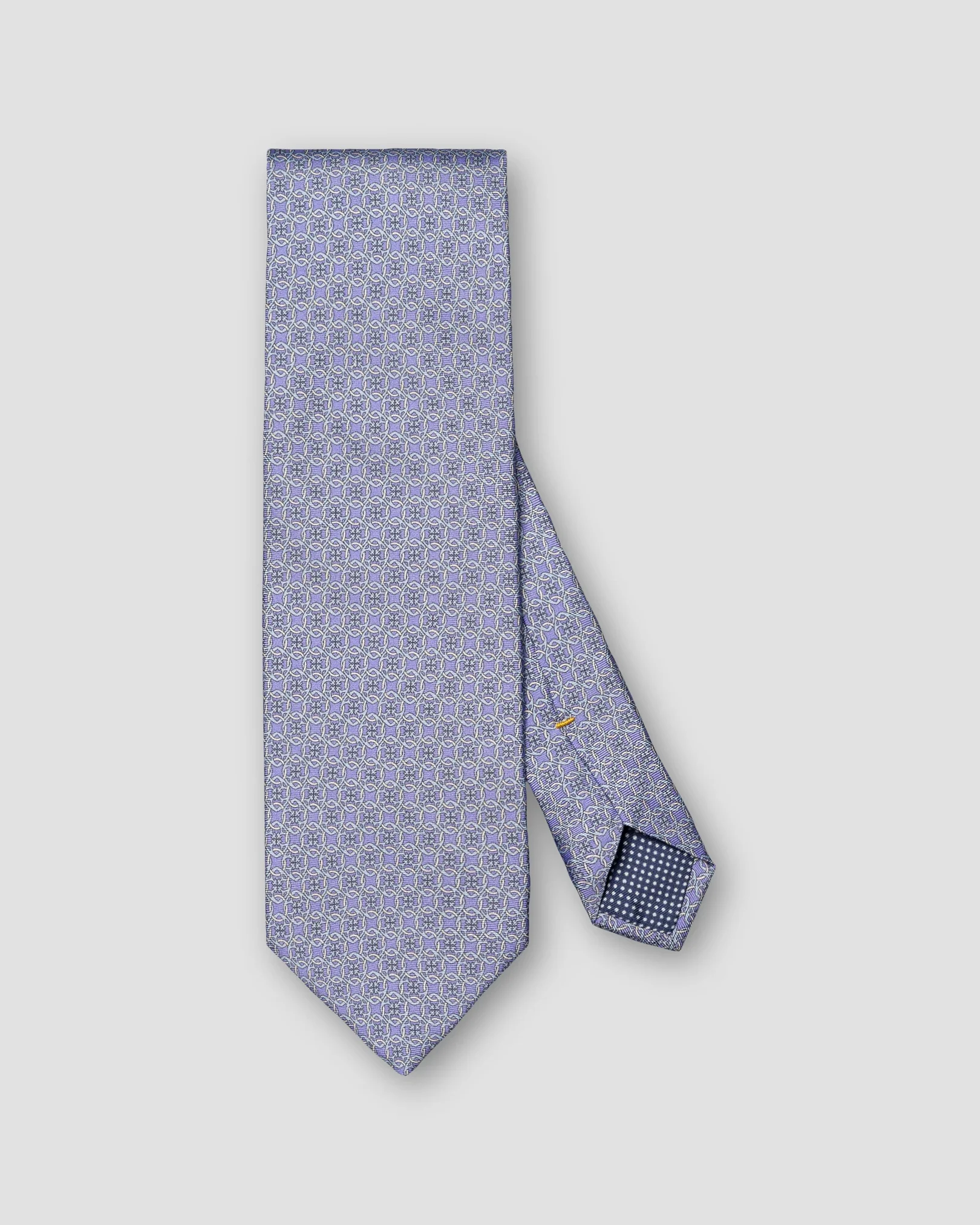 Eton - geometric print silk tie purple