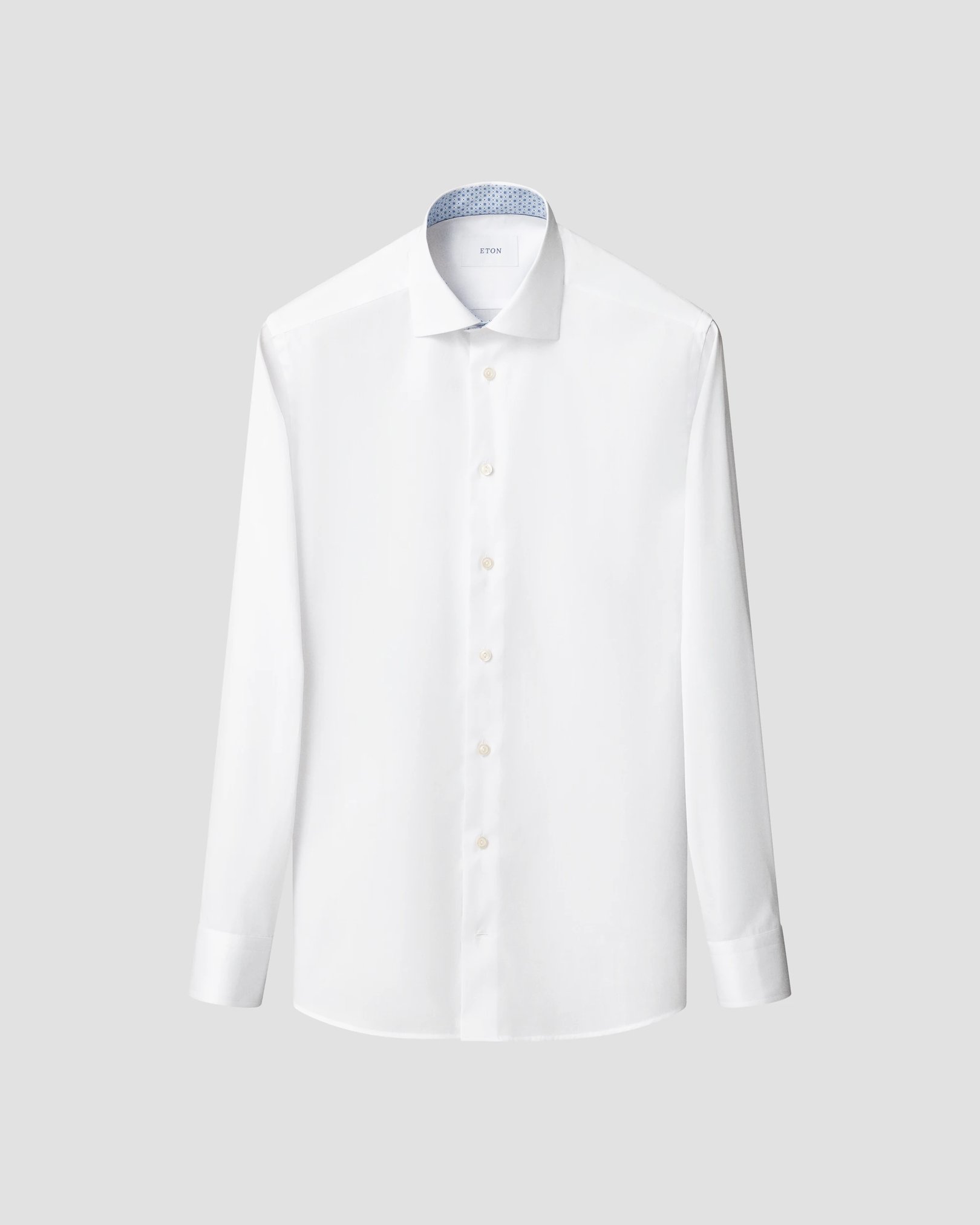 Eton - white signature twill geometric effect shirt