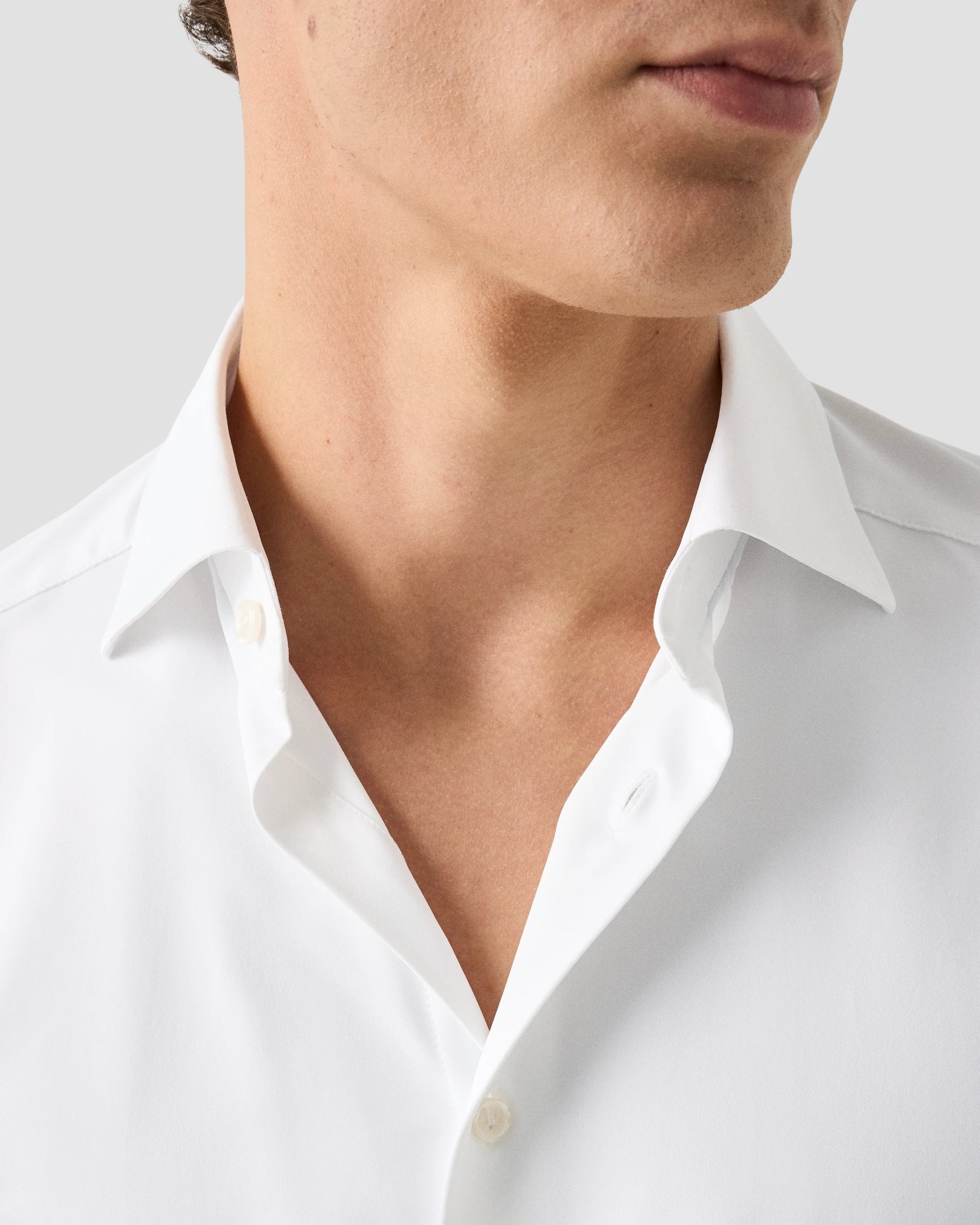 Eton - white four way stretch cut away
