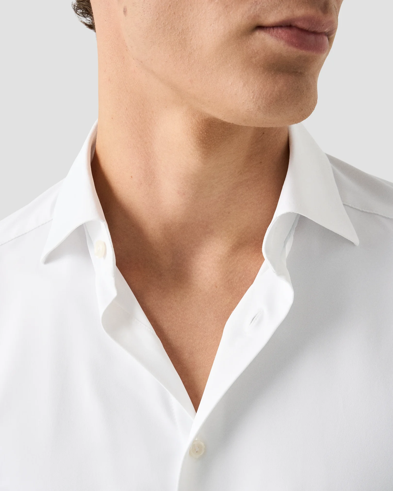 Eton - white four way stretch cut away
