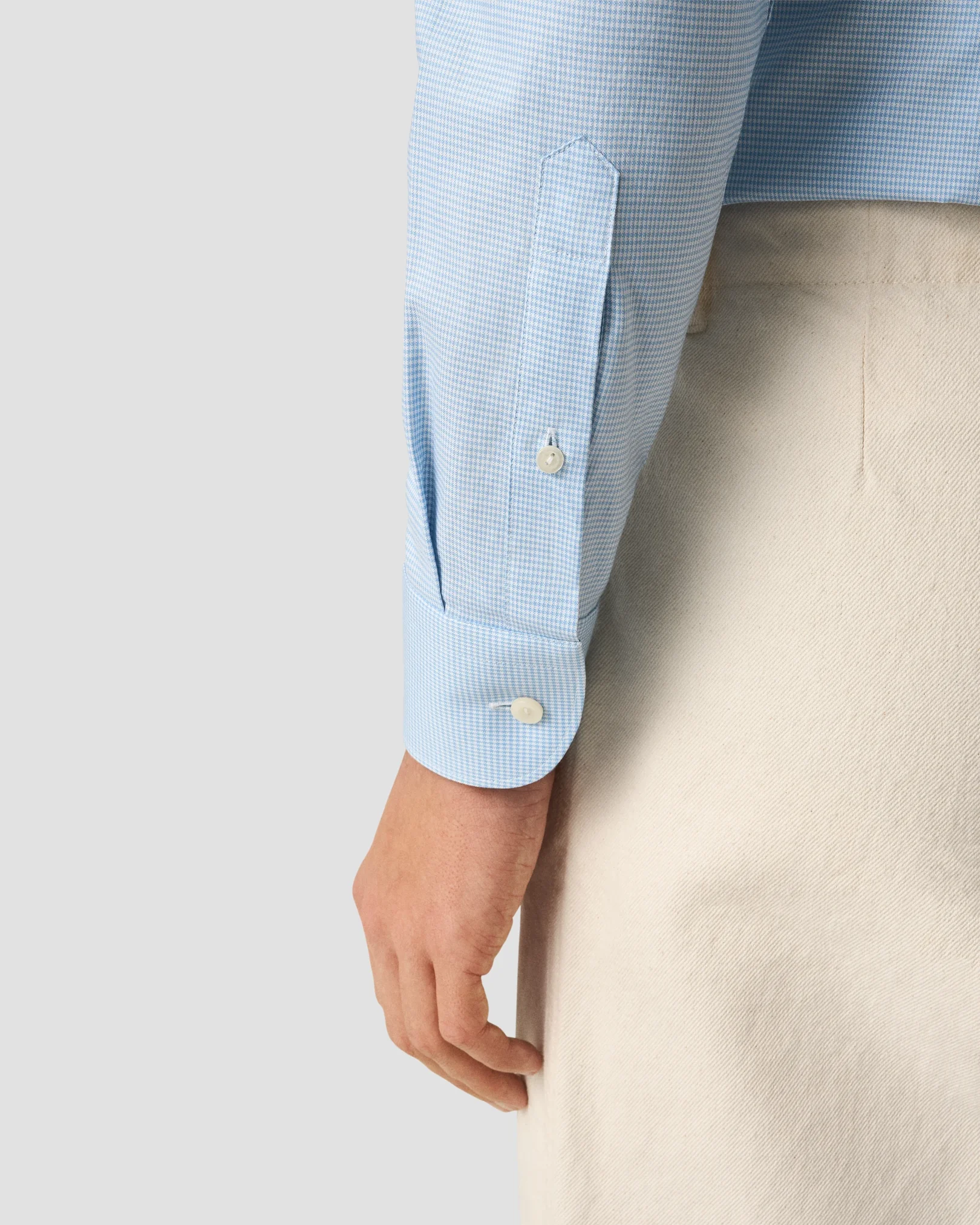 Eton - light blue check signature oxfordshirt