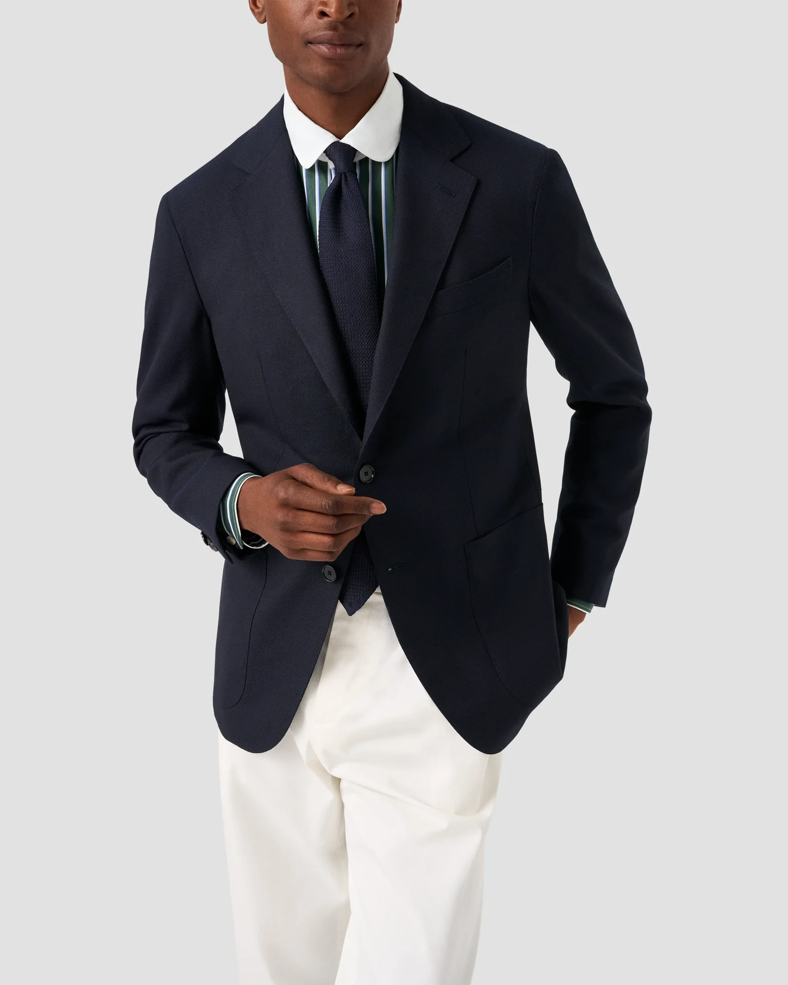 Eton - striped club collar shirt