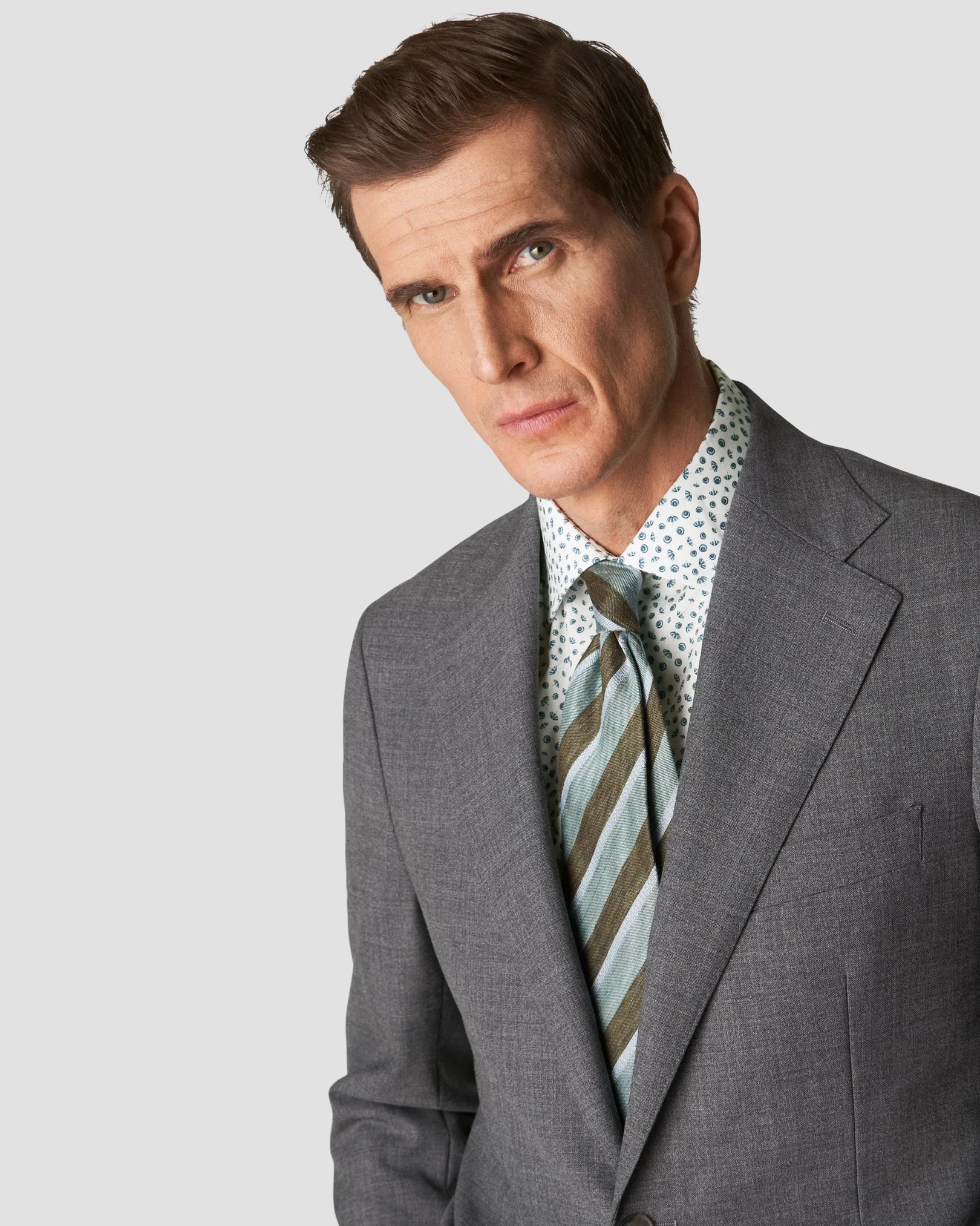 Eton - light blue poplin umbrella print