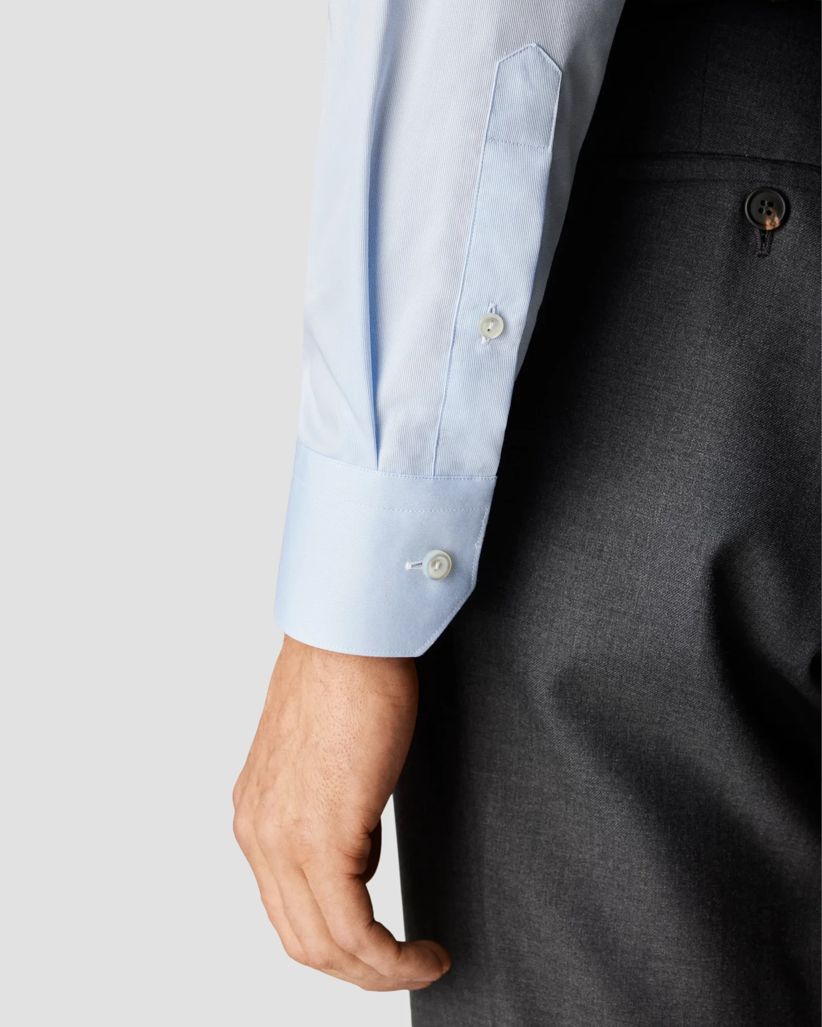 Eton - light blue fine pique cutaway