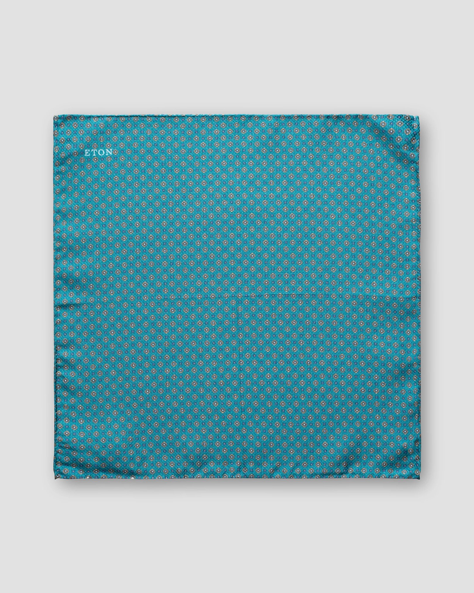 Eton - petrol geometric flower pocket square