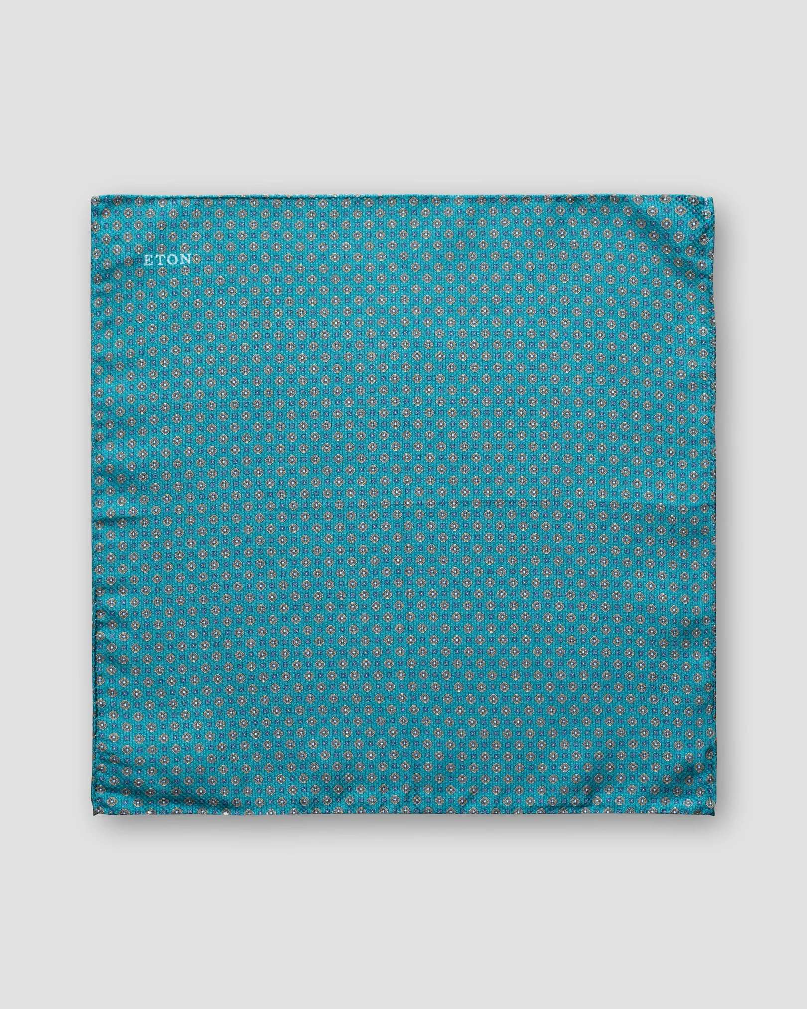 Eton - petrol geometric flower pocket square
