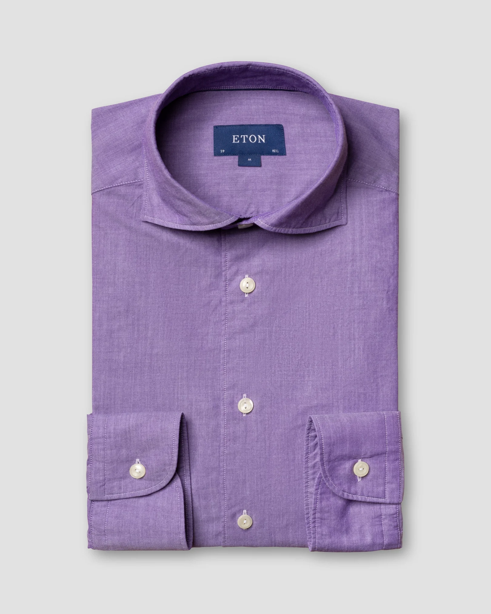 Eton - purple cotton silk shirt soft