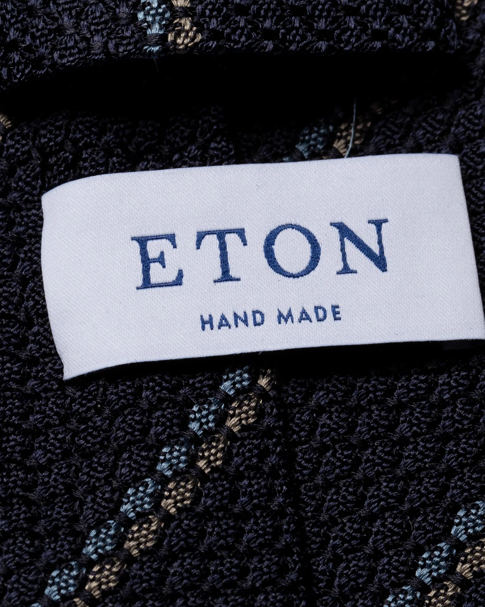 Eton - blue and light brown striped grenadine tie
