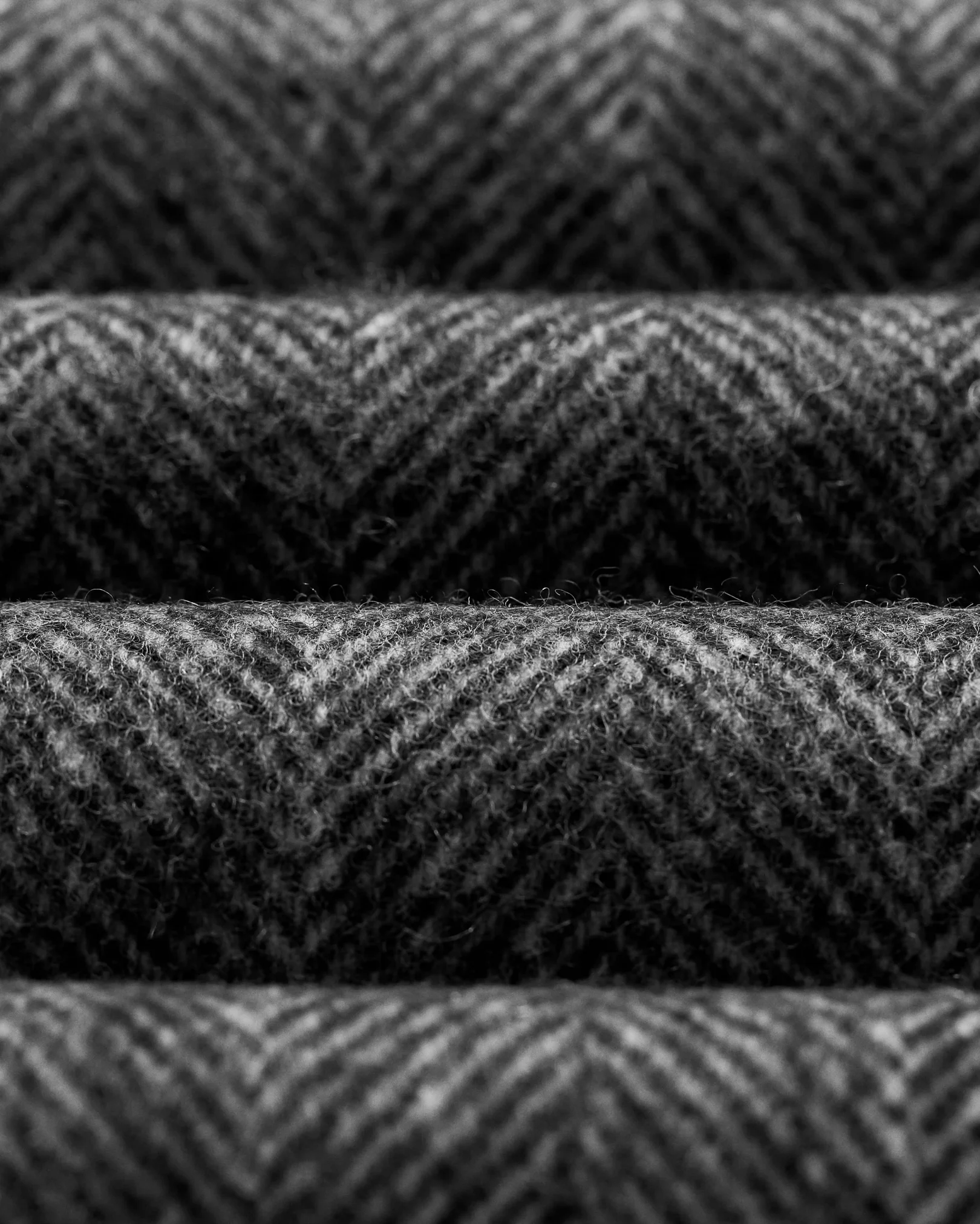 Eton - grey herringbone wool scarf
