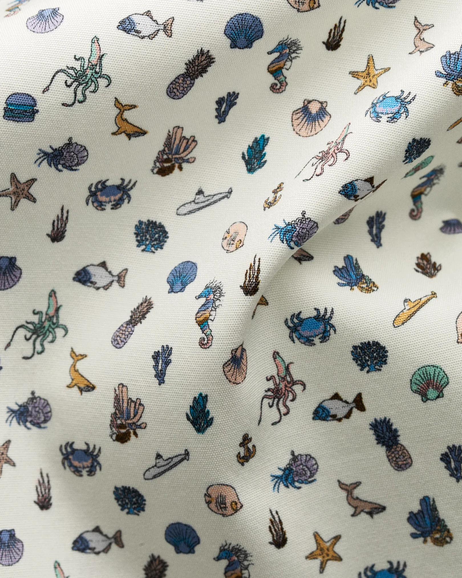 Eton - white printed ocean short sleeve