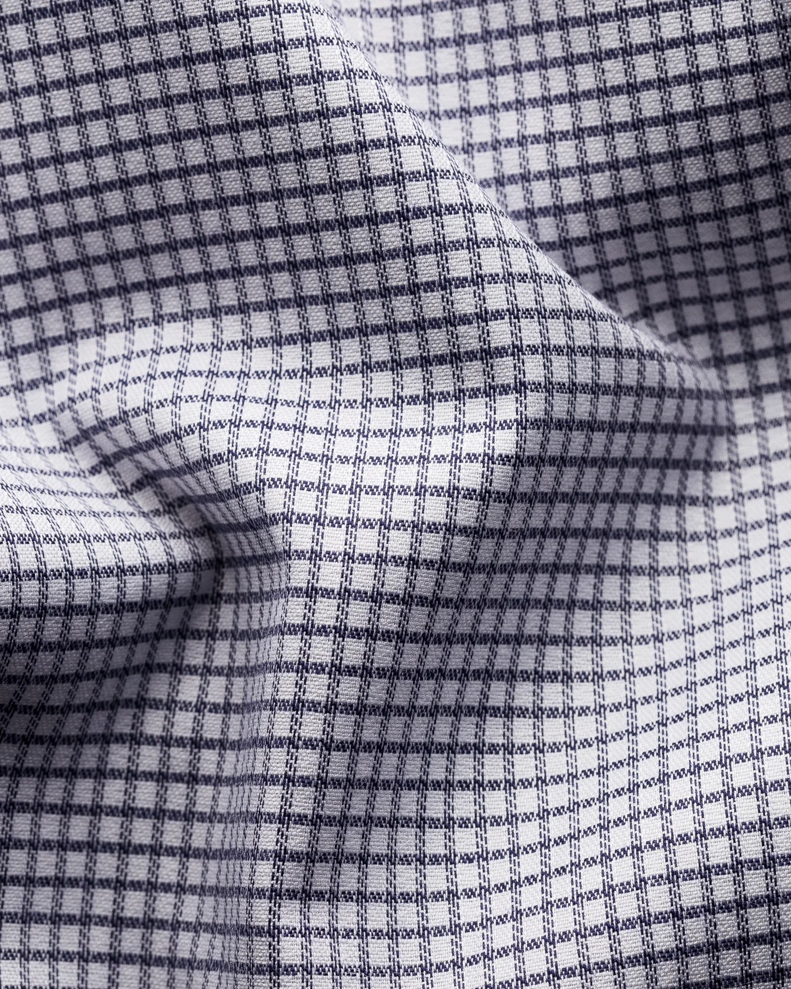 Eton - blue micro check stretch shirt