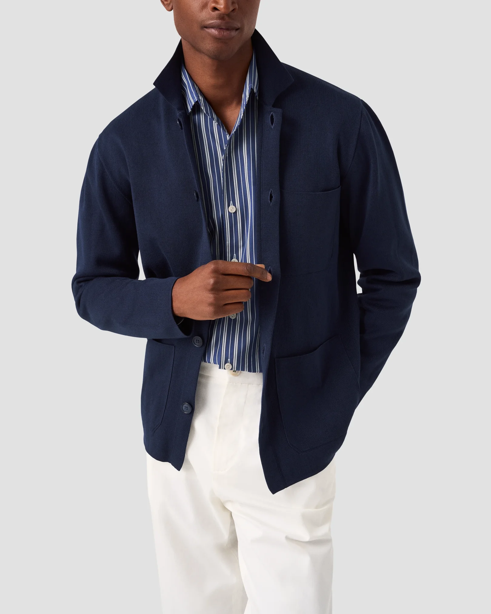 Eton - striped one piece collar shirt