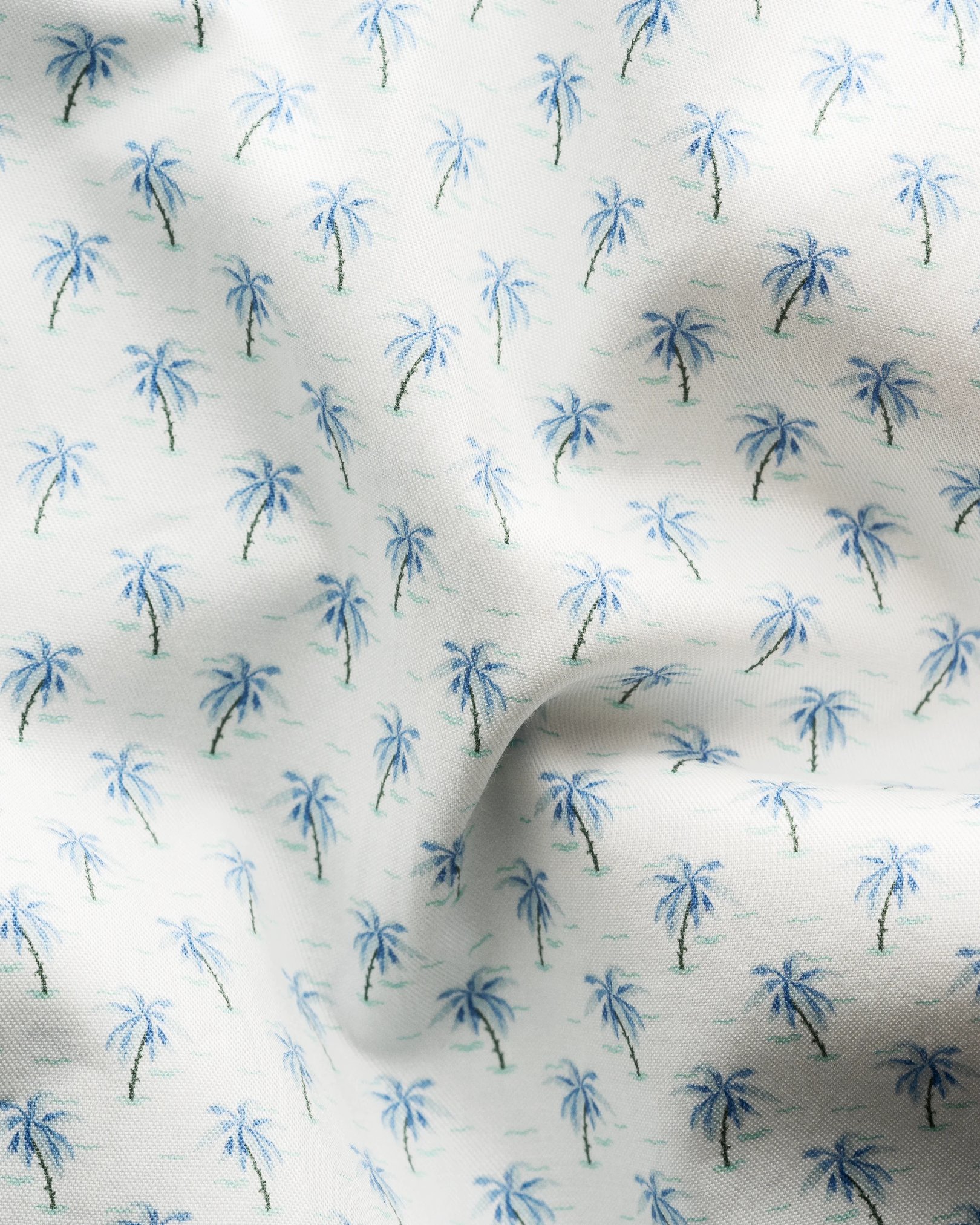 Eton - light blue palm tree signature twill shirt