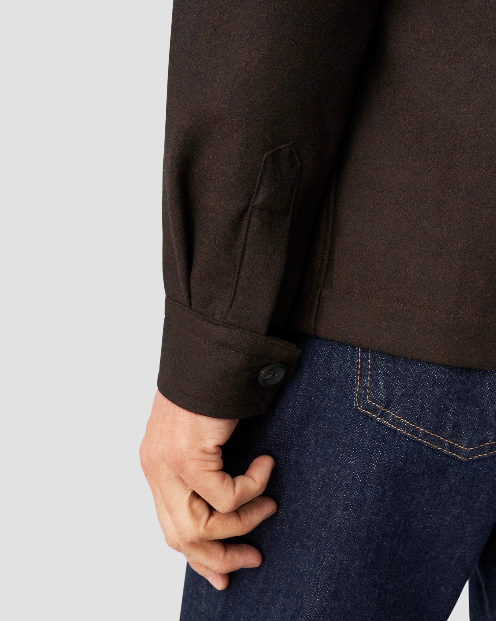 Eton - dark brown heavy flannel overshirt