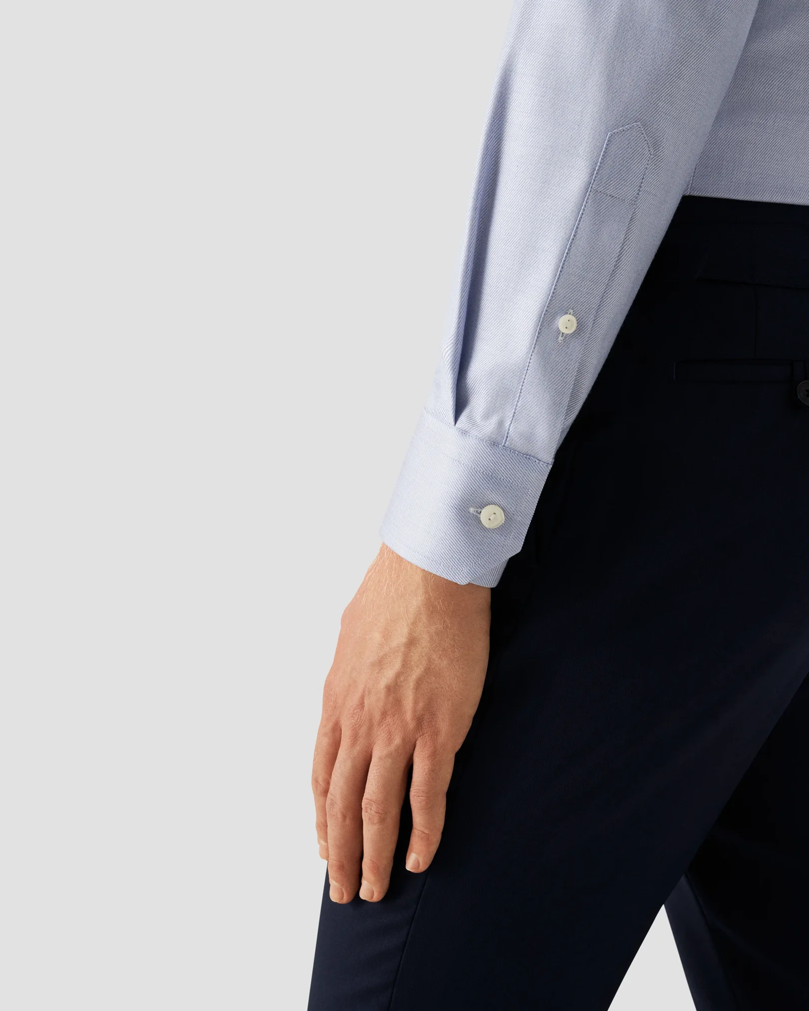Eton - light purple melange solid cotton tencel tm lyocell shirt