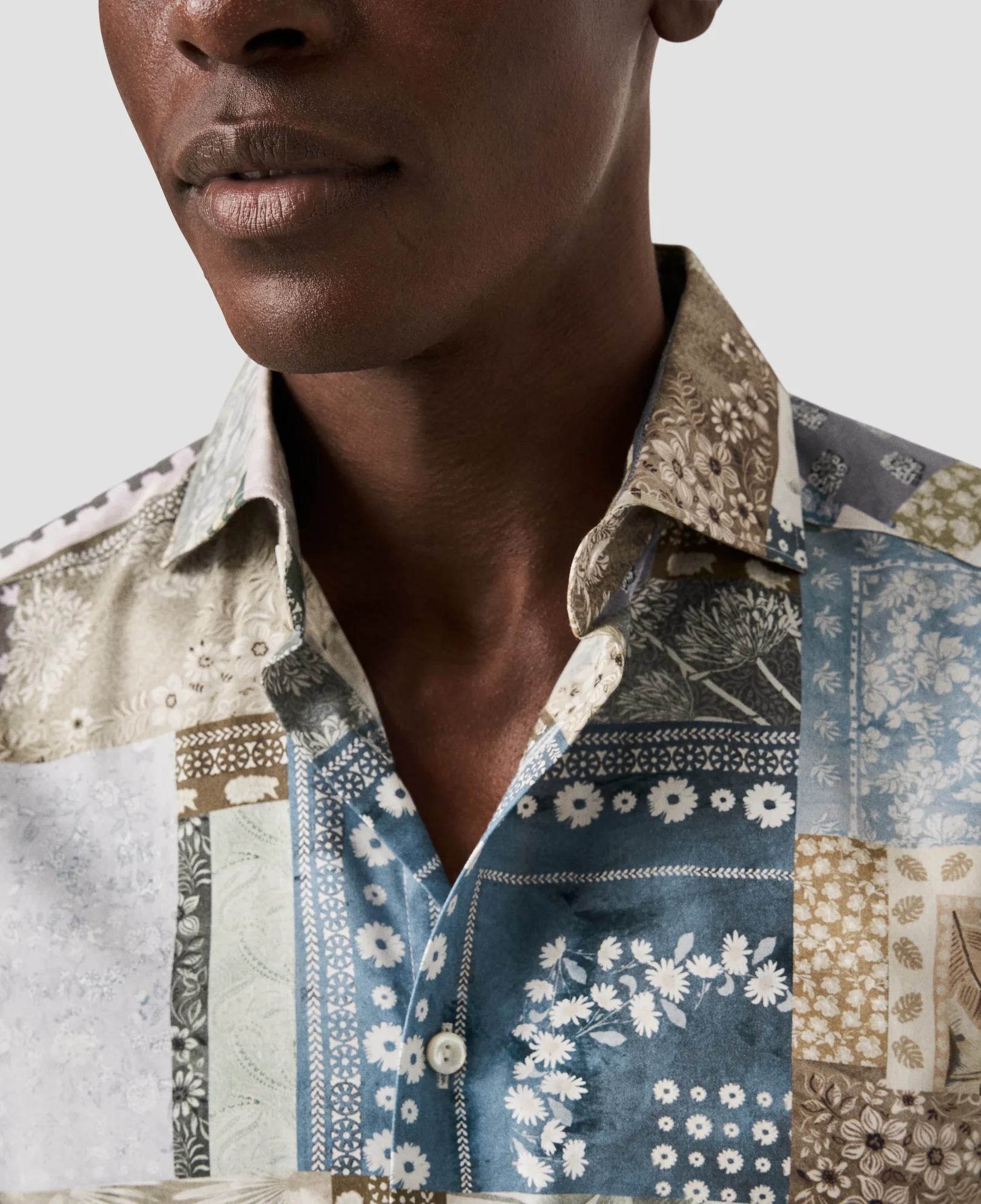Eton - light green cotton lyocell shirt