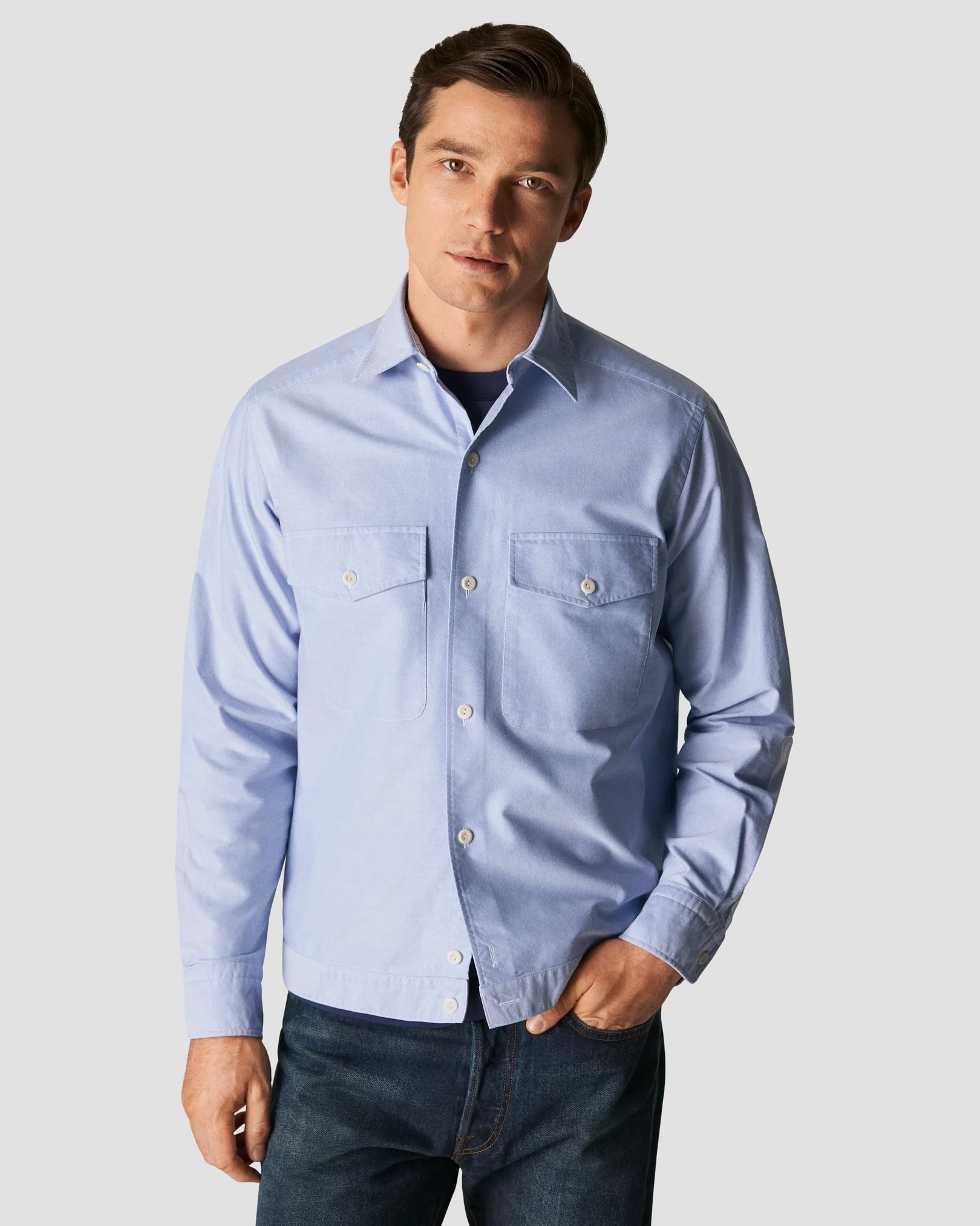 Eton - light blue oxford overshirt