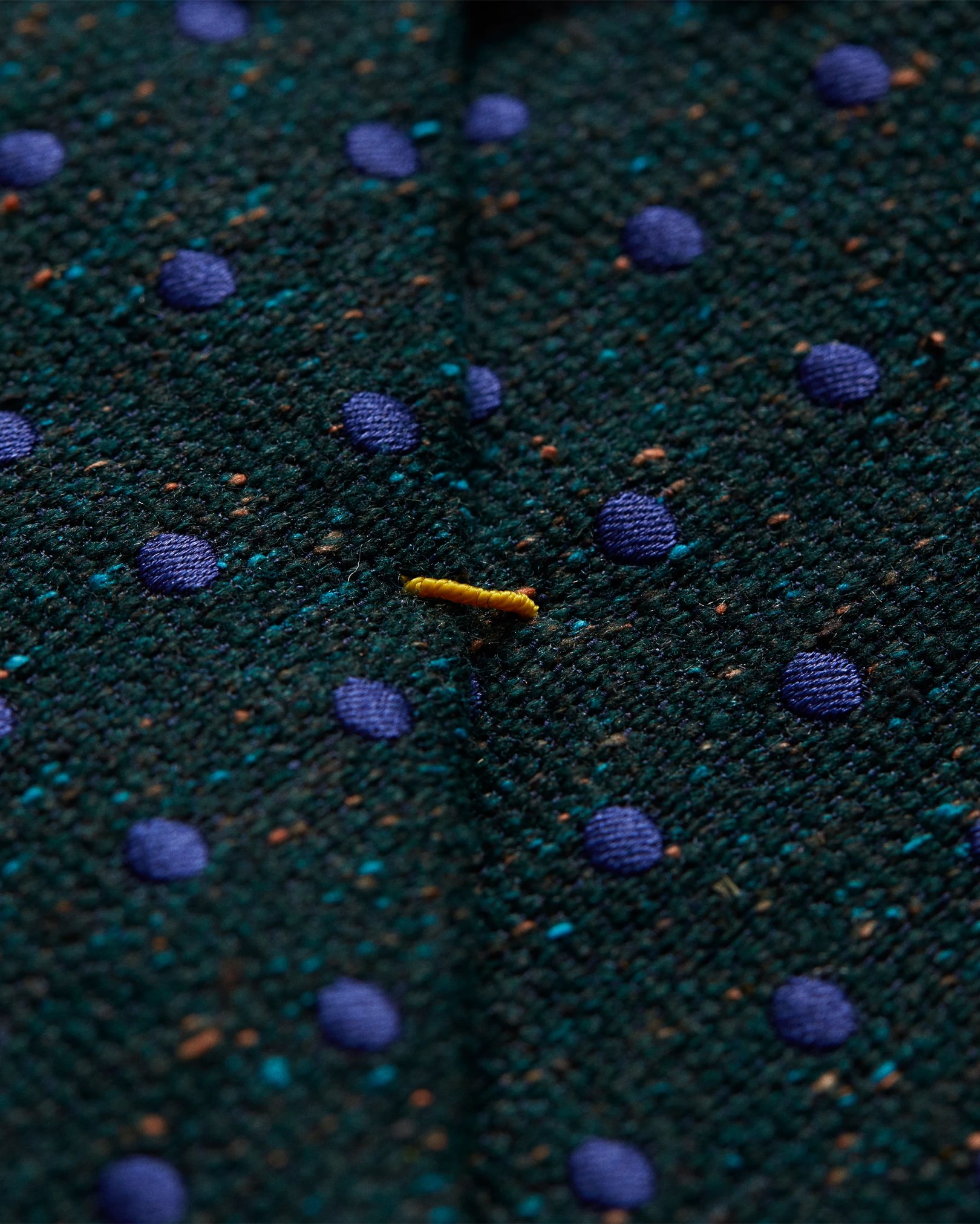 Eton - dark green with blue dots