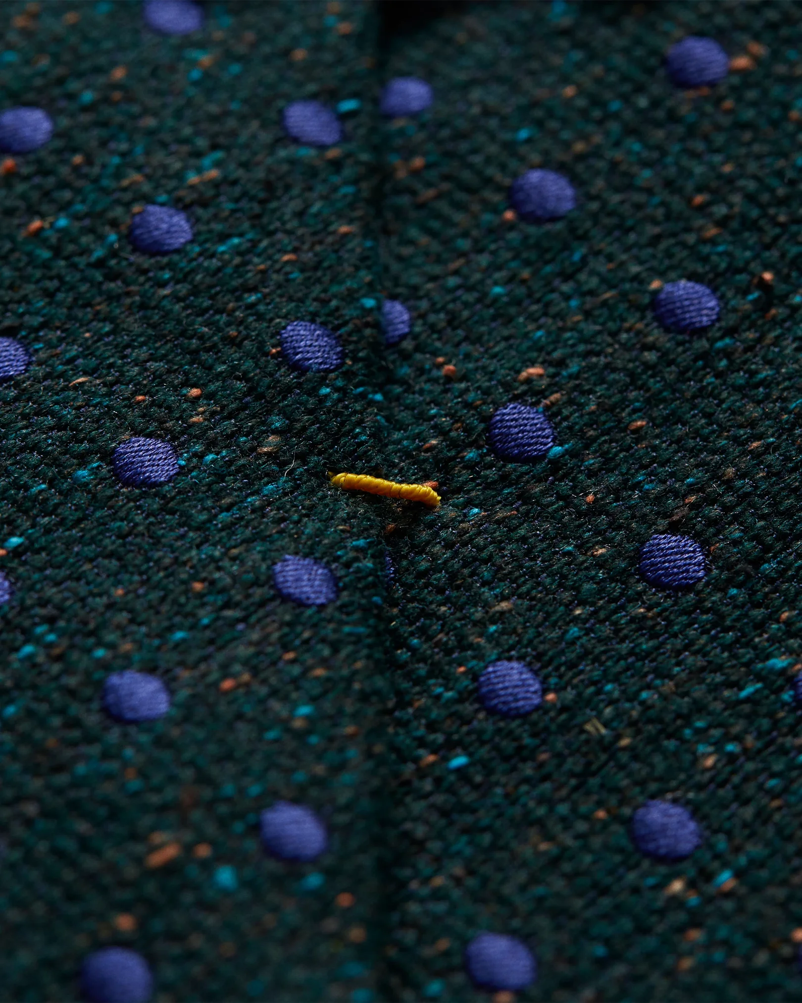 Eton - dark green with blue dots