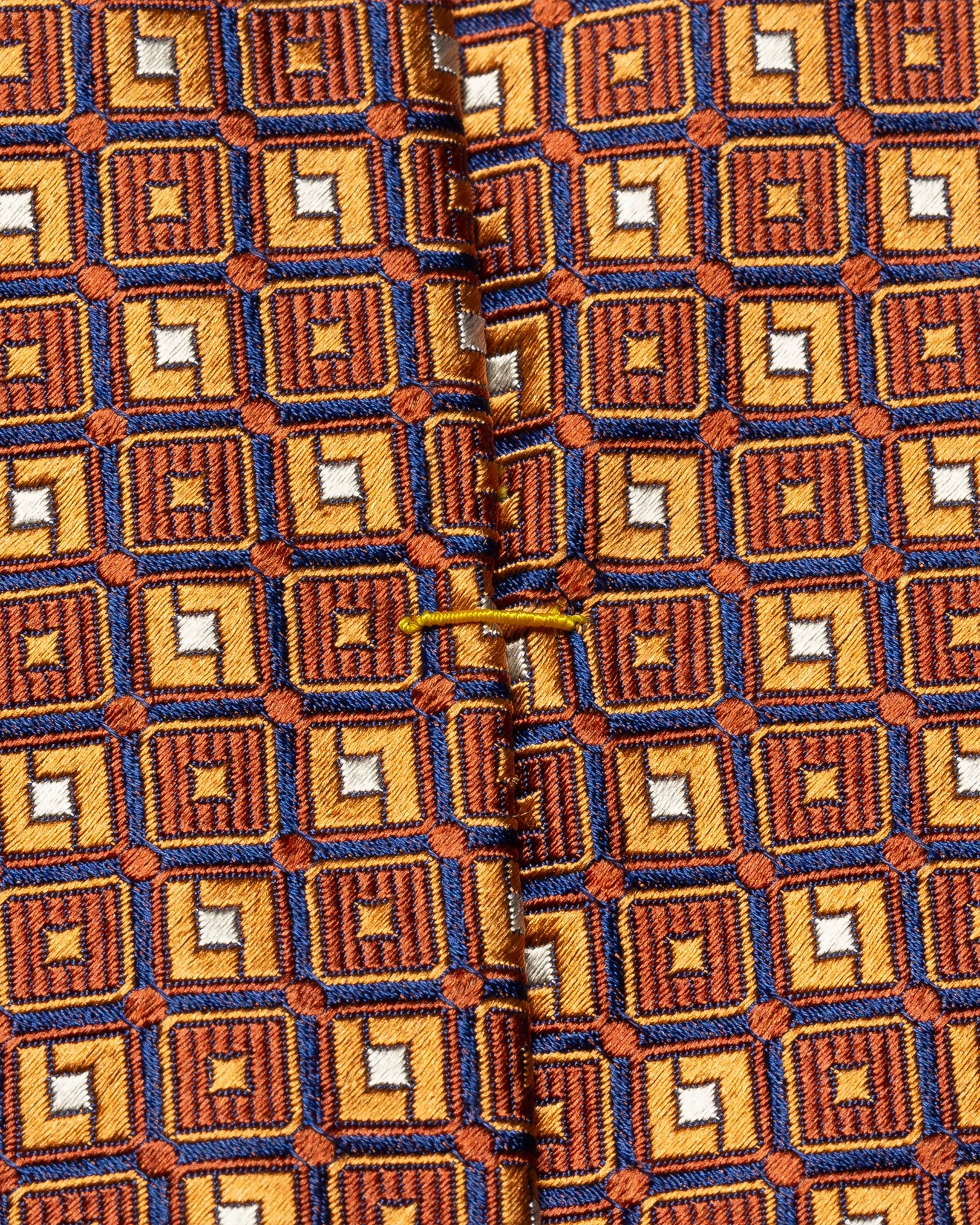 Eton - orange geometric silk tie aw