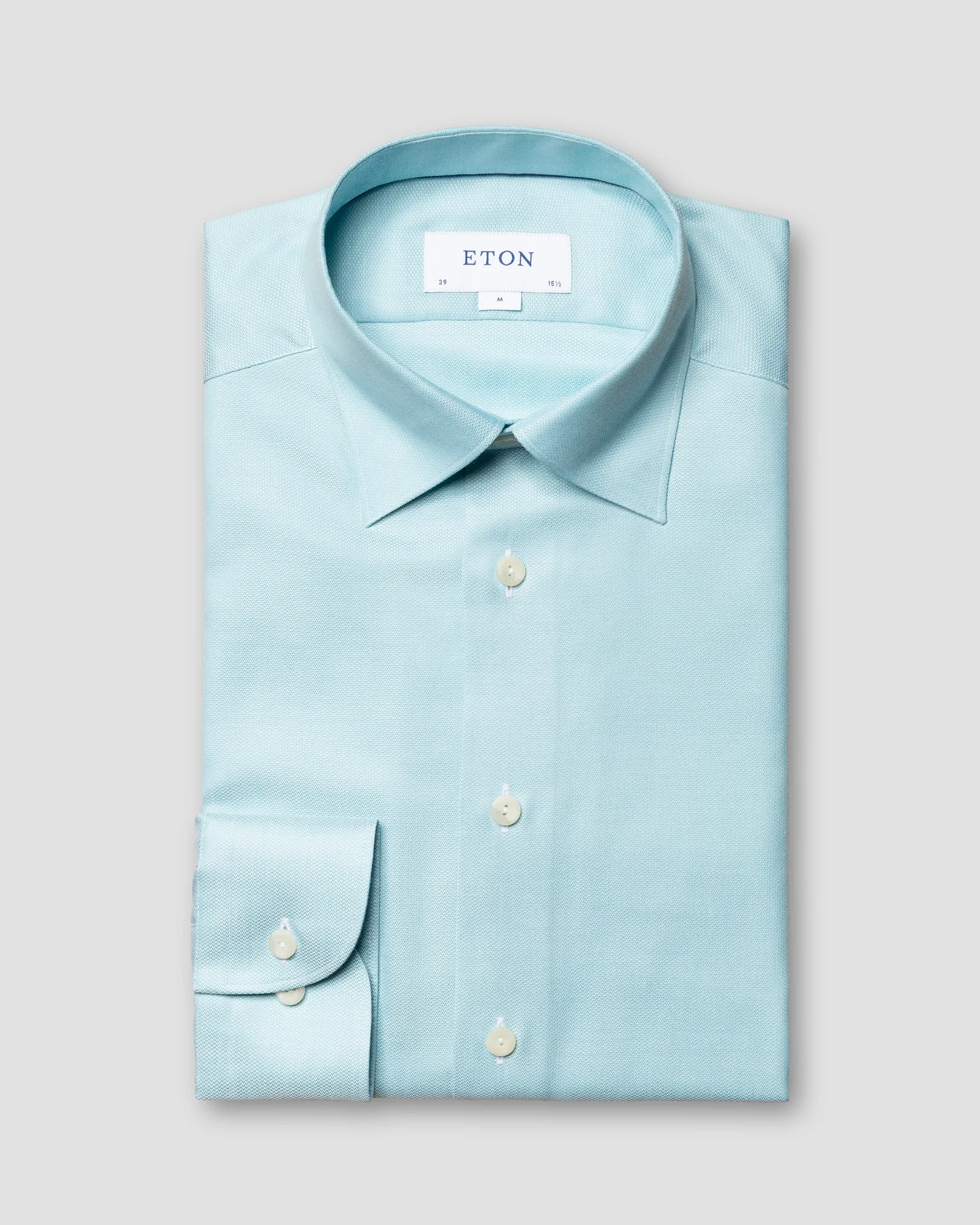 Eton - light green cotton lyocell stretch