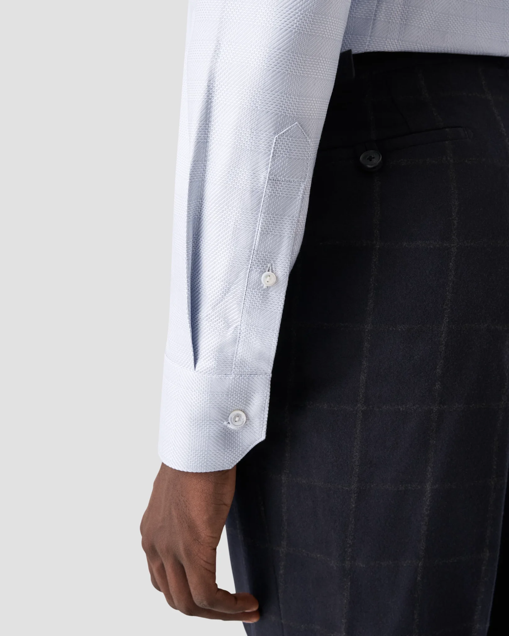 Eton - light grey textured twill