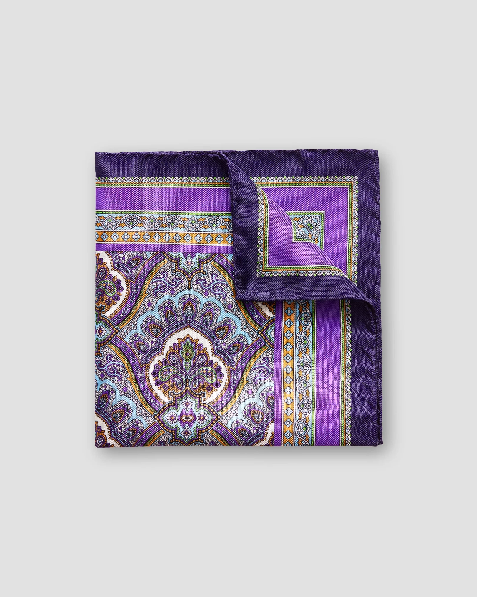 Eton - Lila Einstecktuch mit Paisleymuster