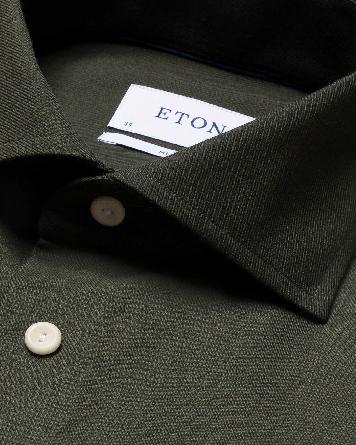 Eton - green brushed merino wool shirt