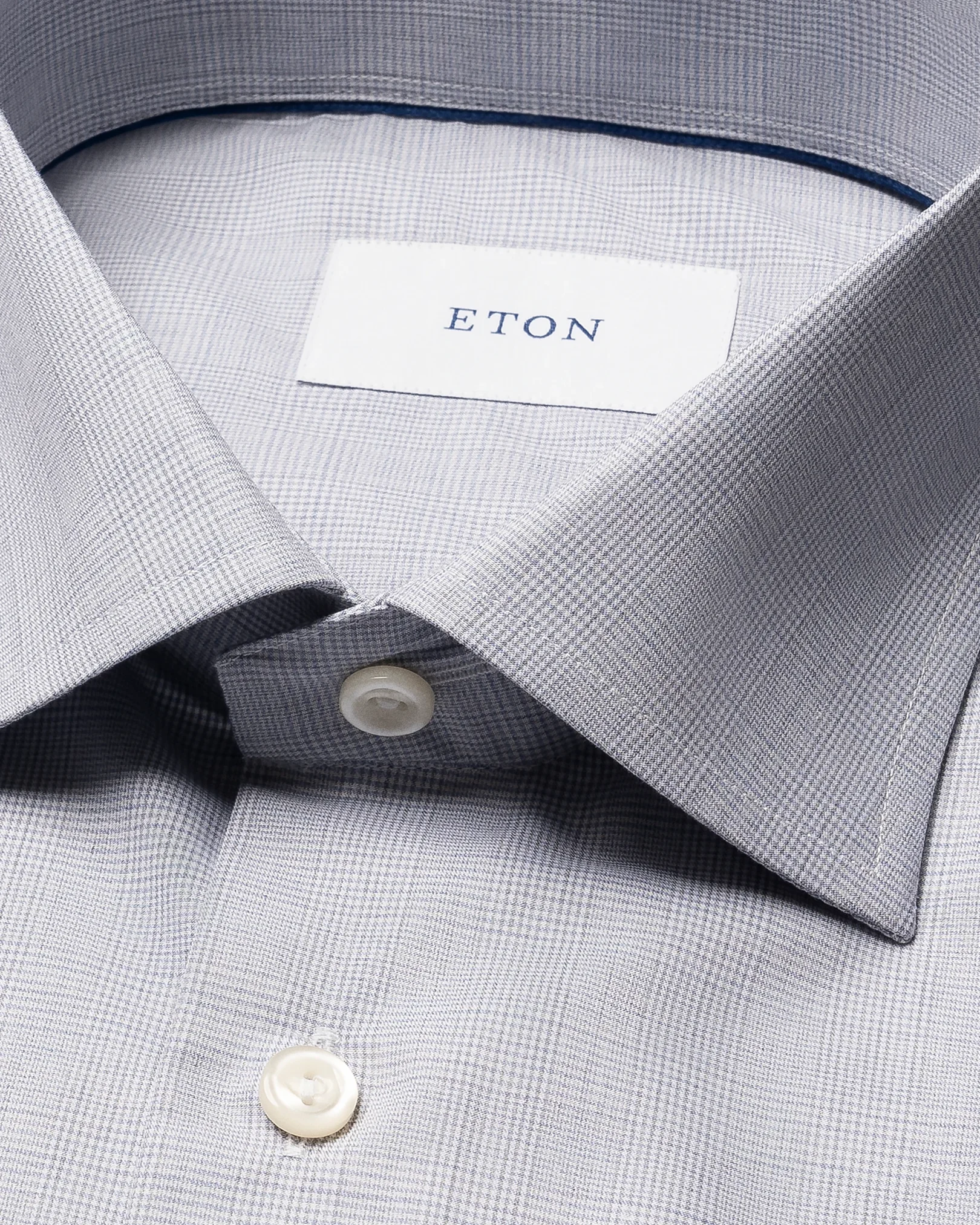 Eton - light purple check fine twillshirt