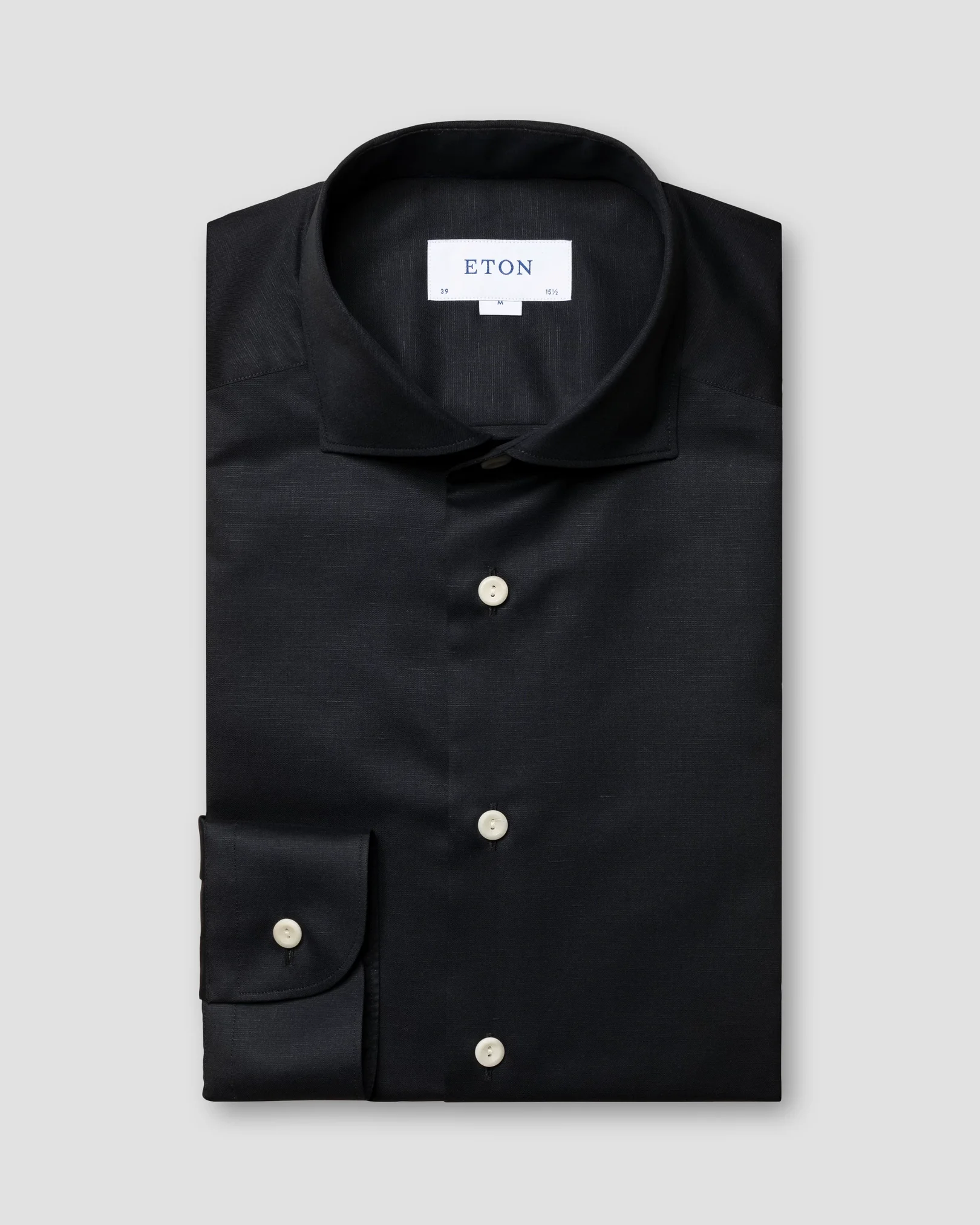 Eton - black textured twill