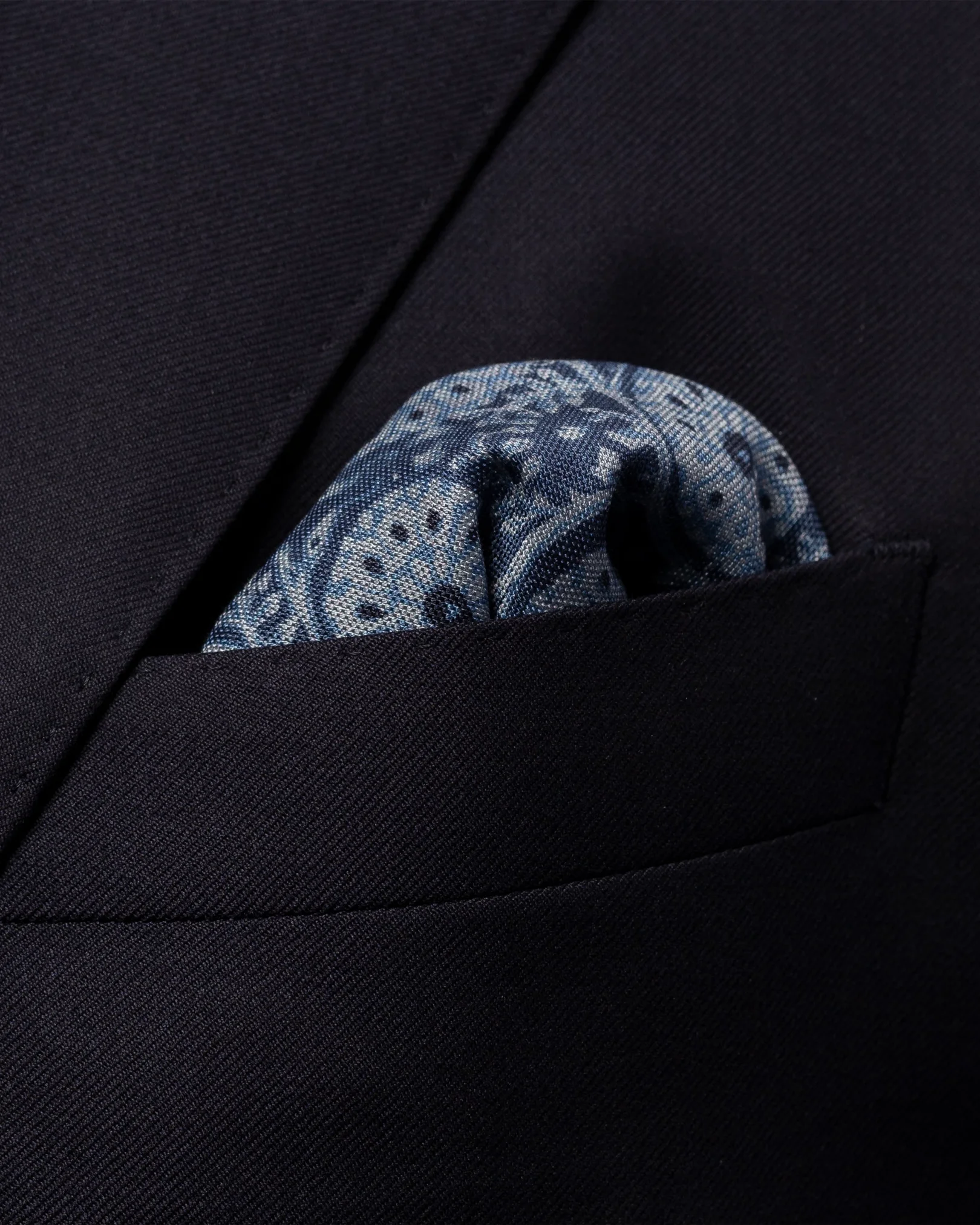 Eton - indigo floral pocket square