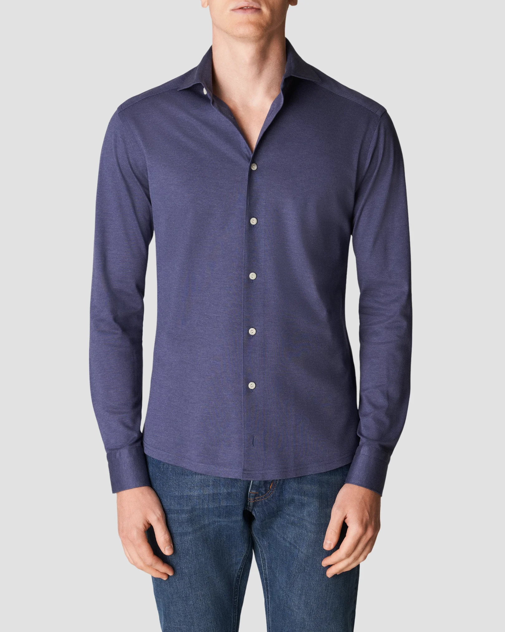 Eton - dark blue pique wide spread