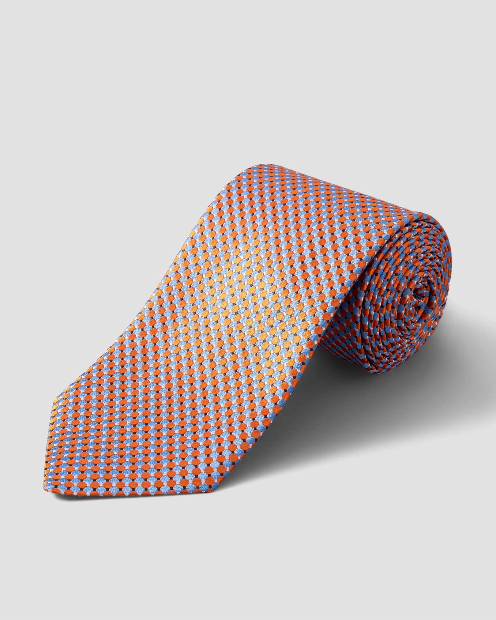 Eton - Orange Geometric Silk Tie