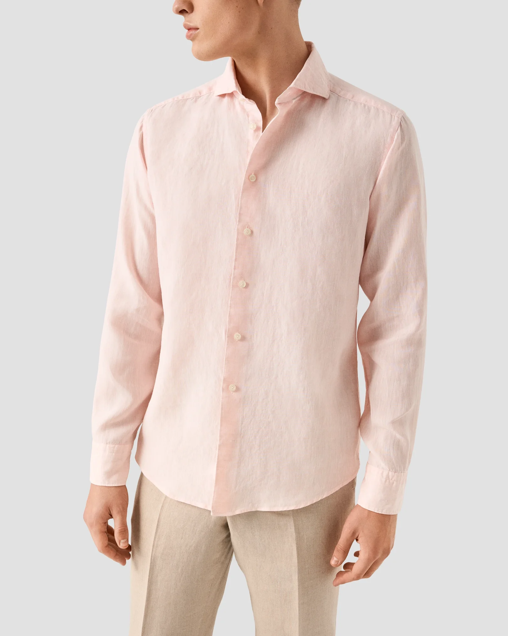 Eton - pink linen solid