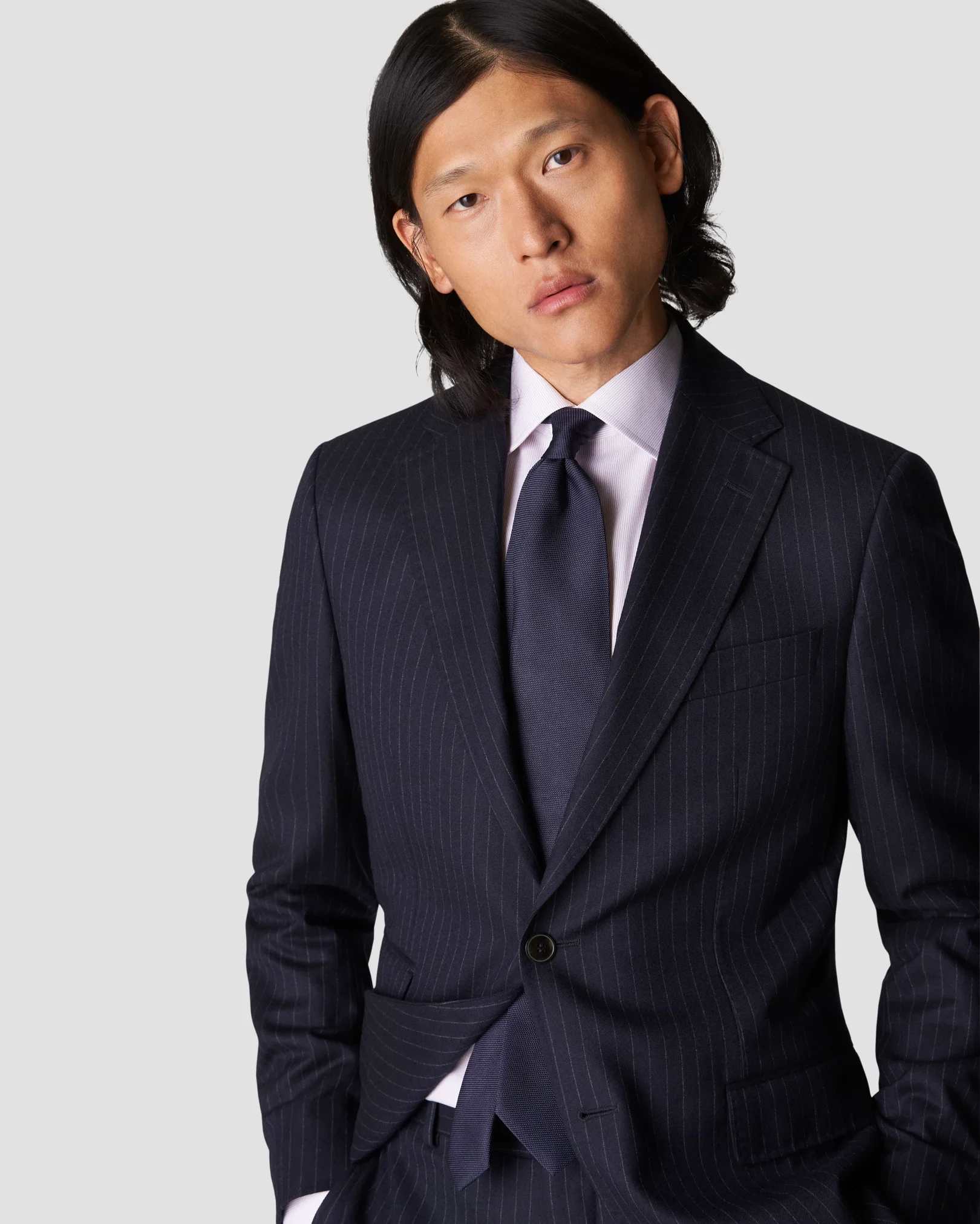 Eton - pink twill hairline shirt