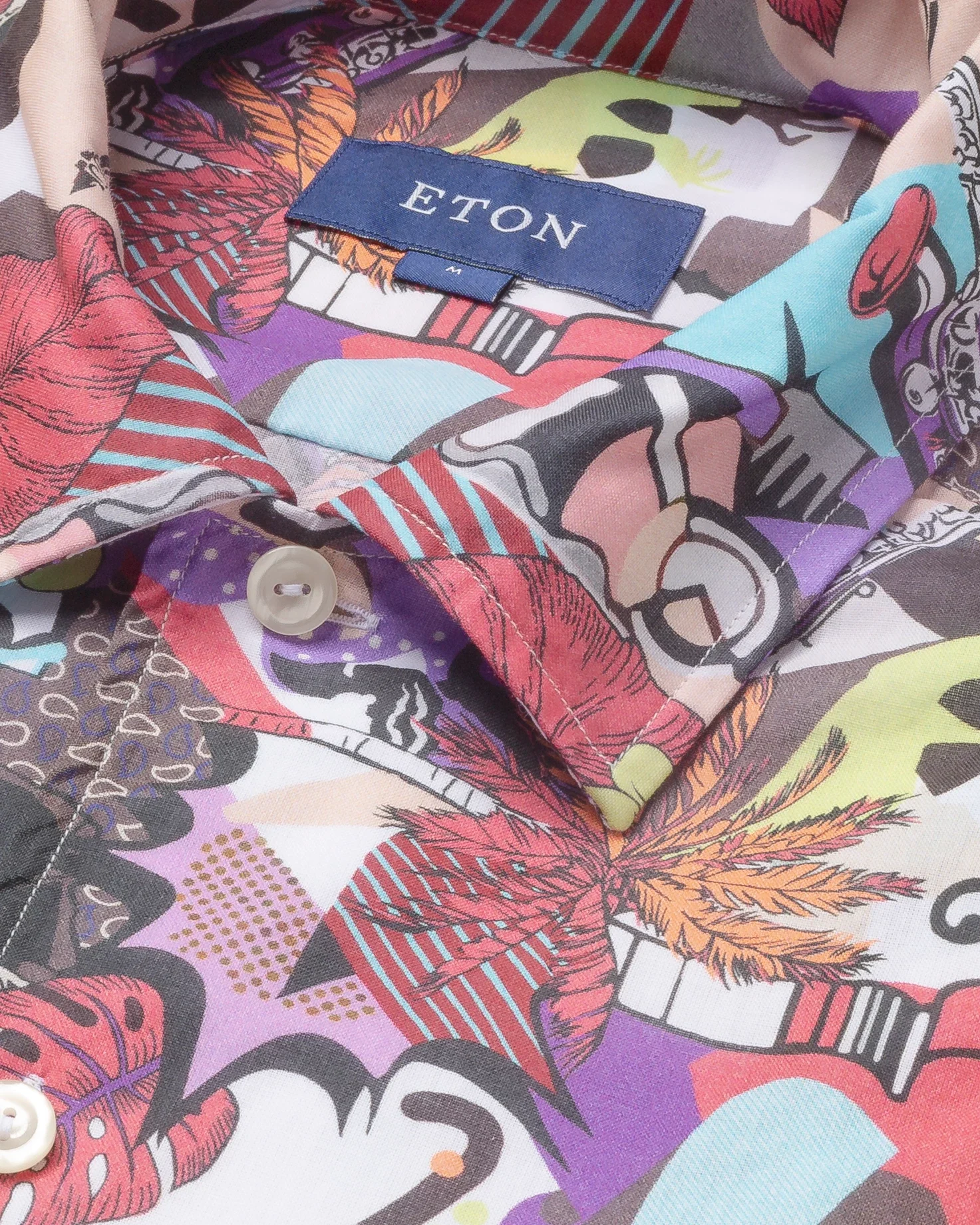 Eton - jazz print poplin shirt