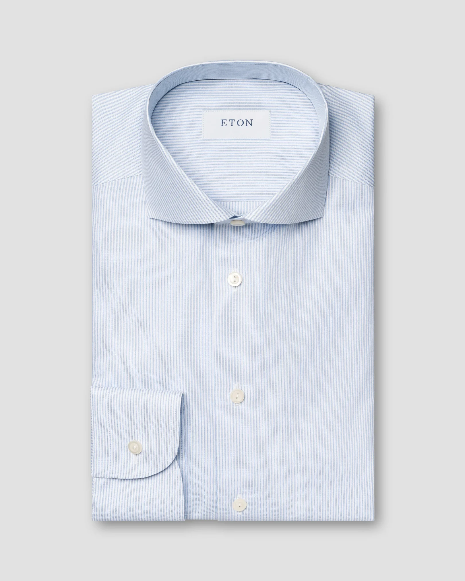 Eton - light blue striped signature oxford shirt
