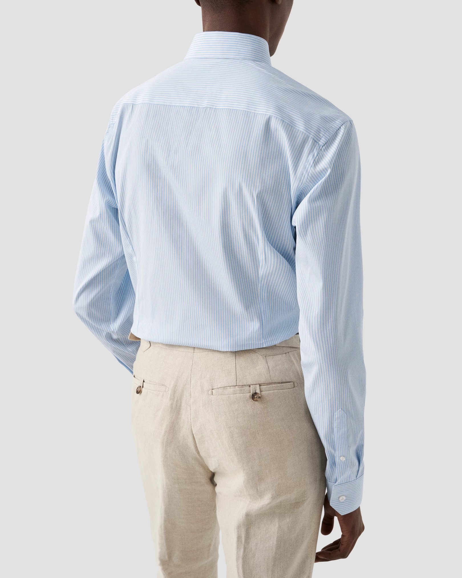 Eton - elevated striped poplin shirt