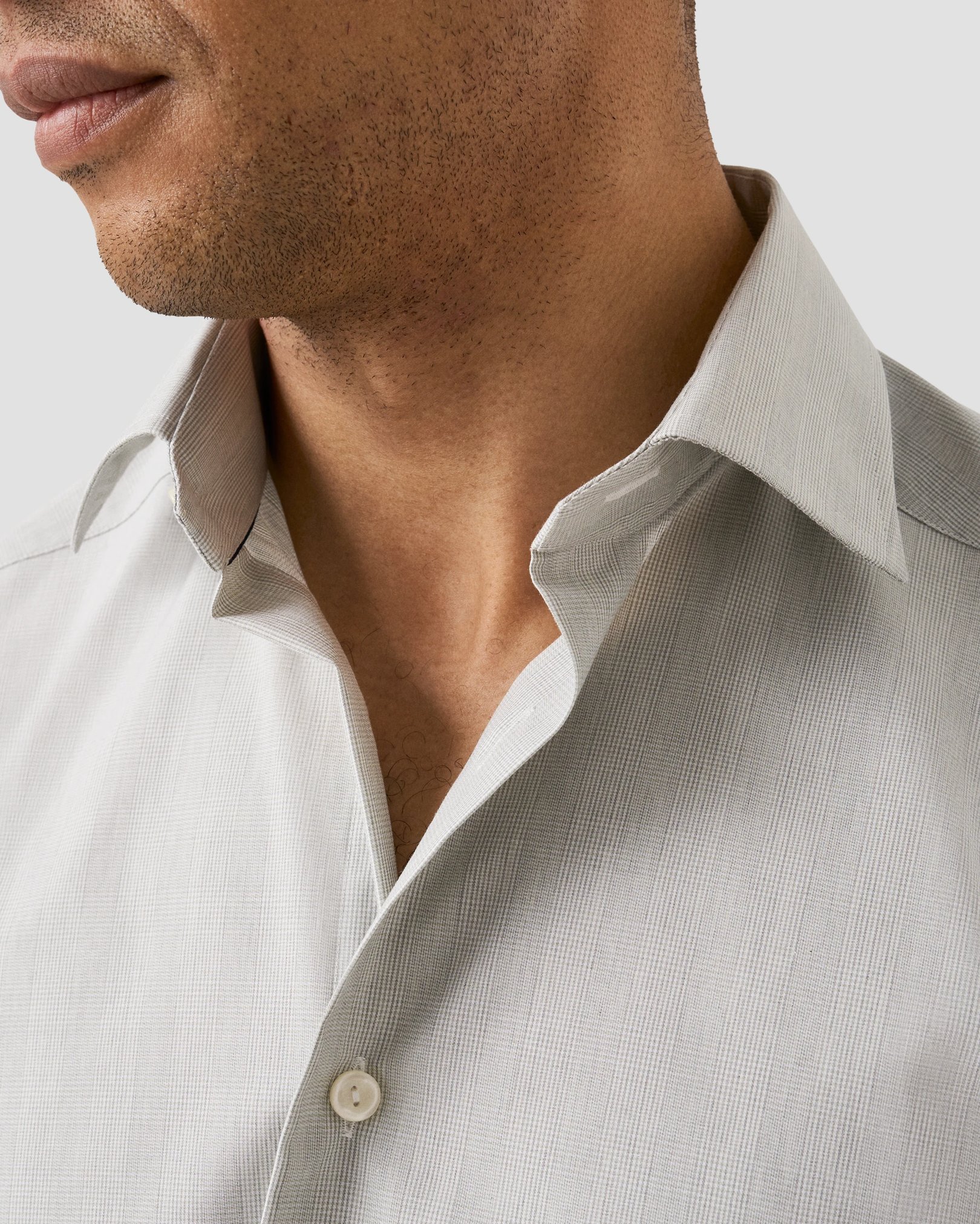 Eton - light green check shirt