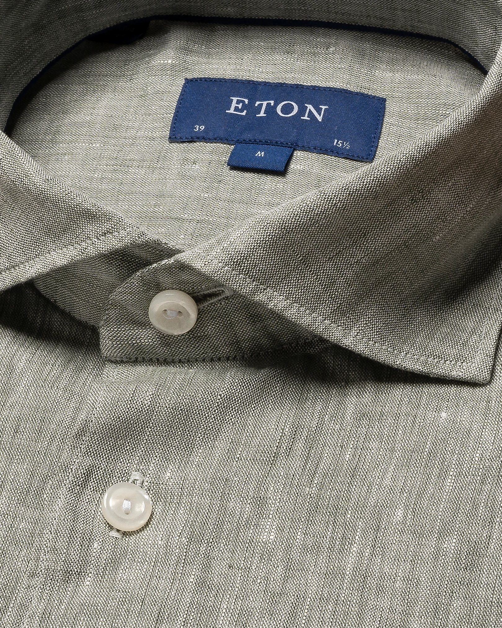 Eton - mid green linen wide spread solid