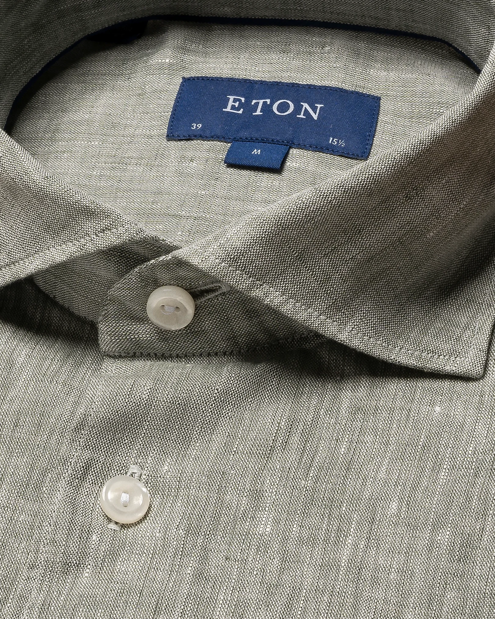 Eton - mid green linen wide spread solid