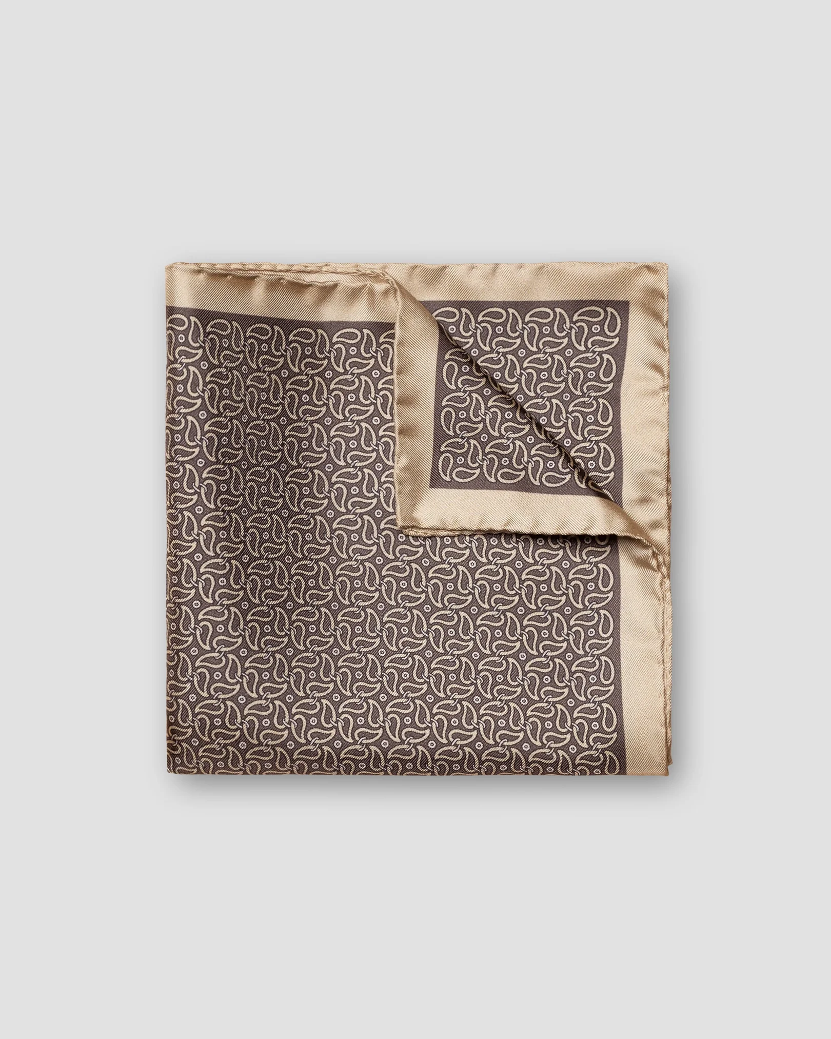 Eton - brown paisley pocket square