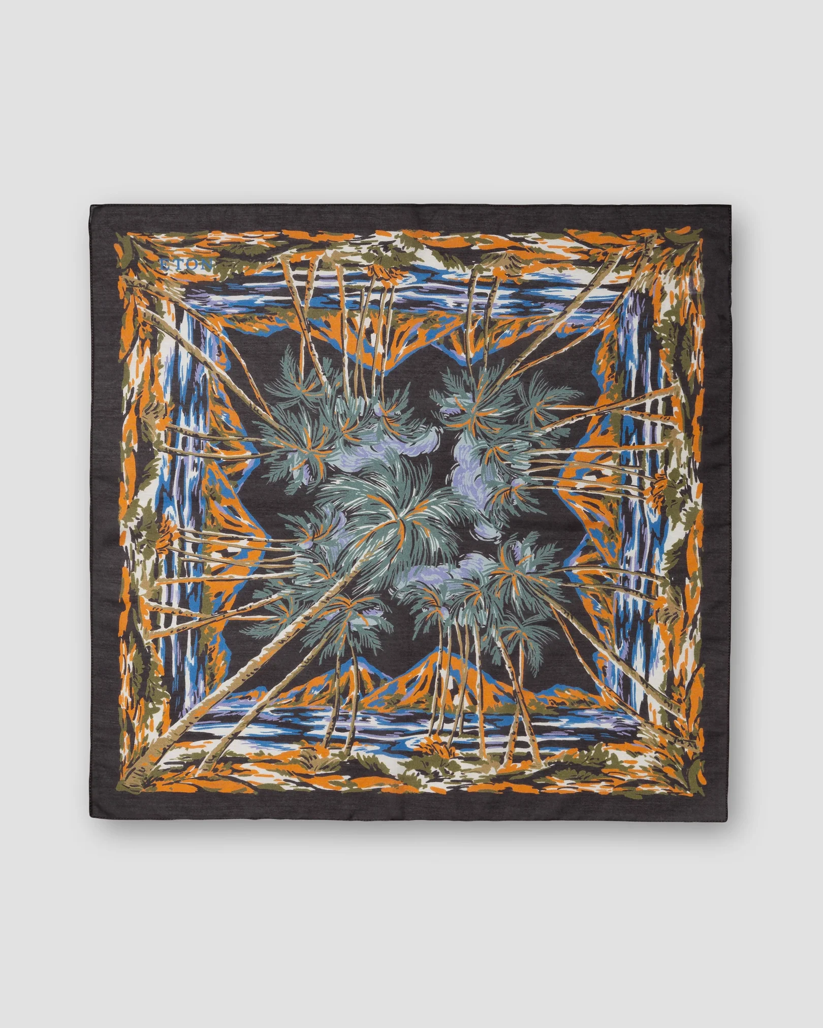 Eton - black wheat print cotton silk banadana