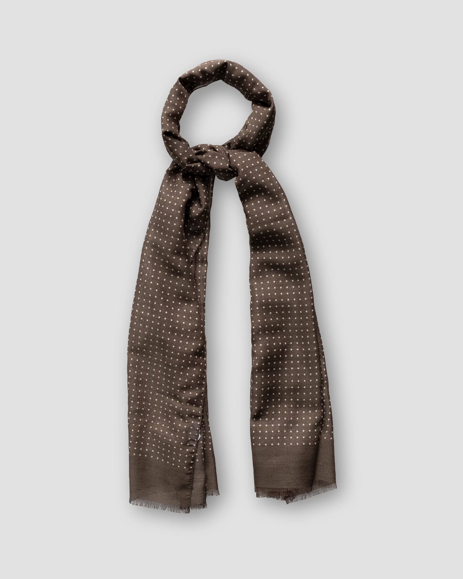 Eton - brown dots wool silk scarf