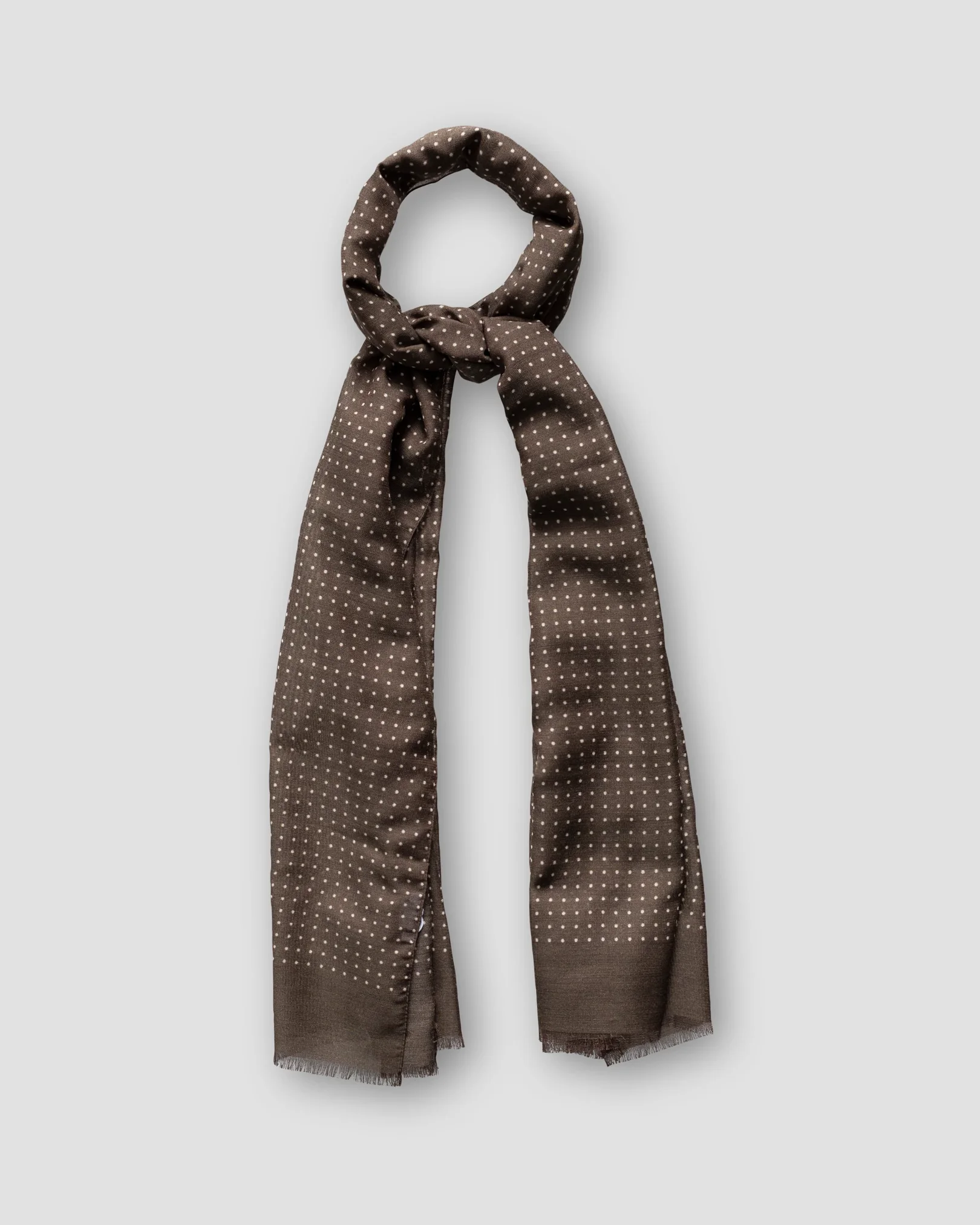 Eton - brown dots wool silk scarf