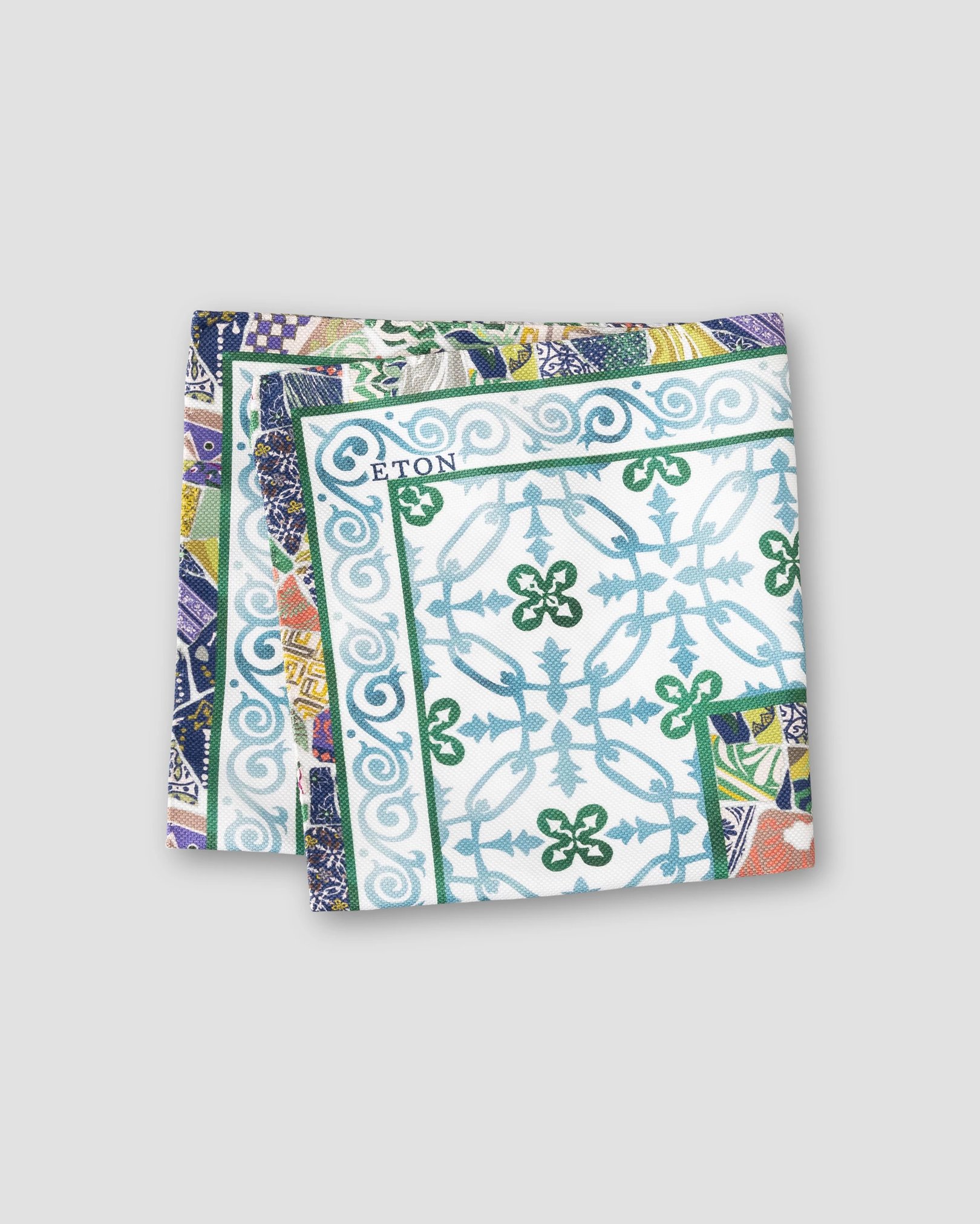 Eton - multi geometric cotton pocket square