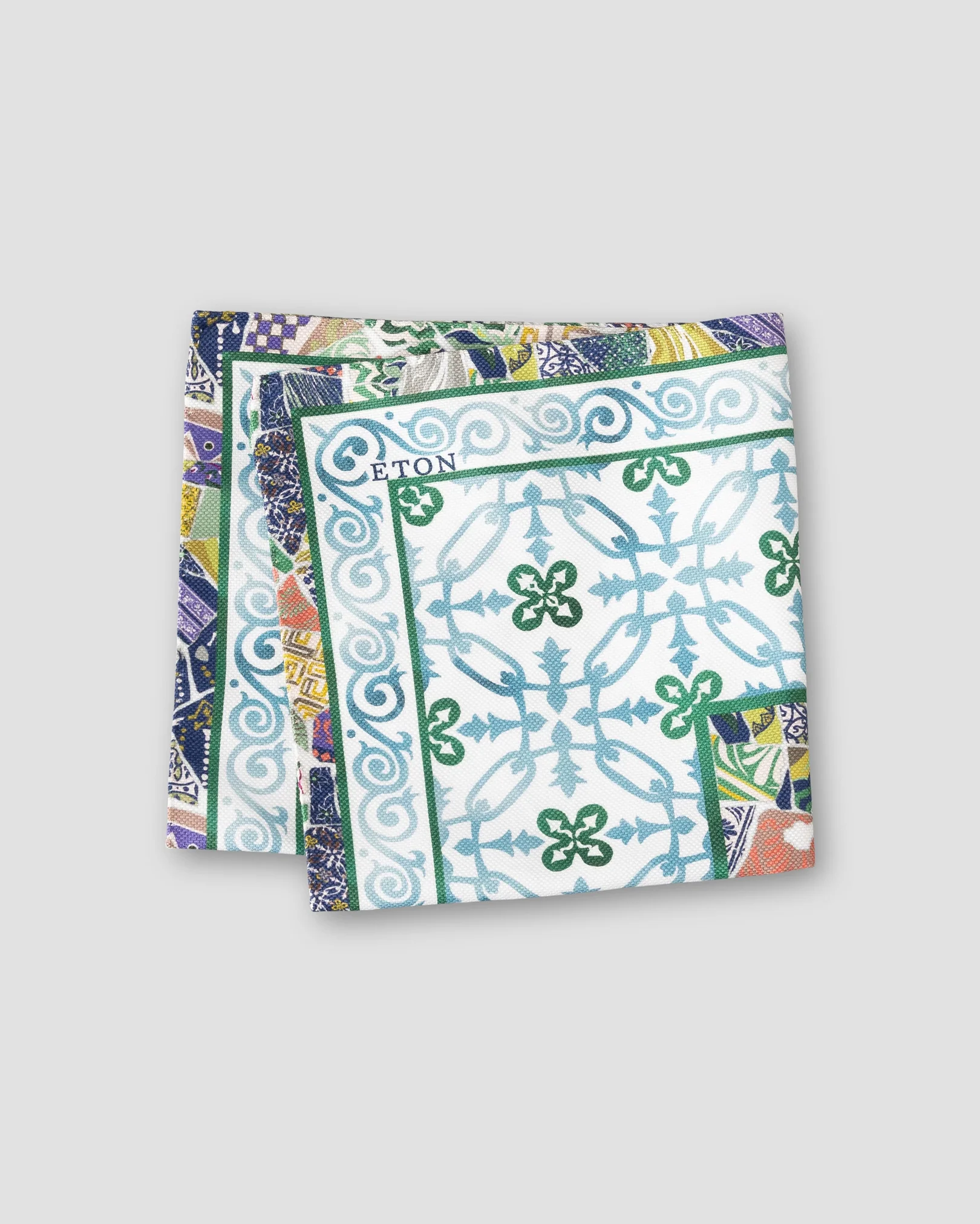 Eton - multi geometric cotton pocket square