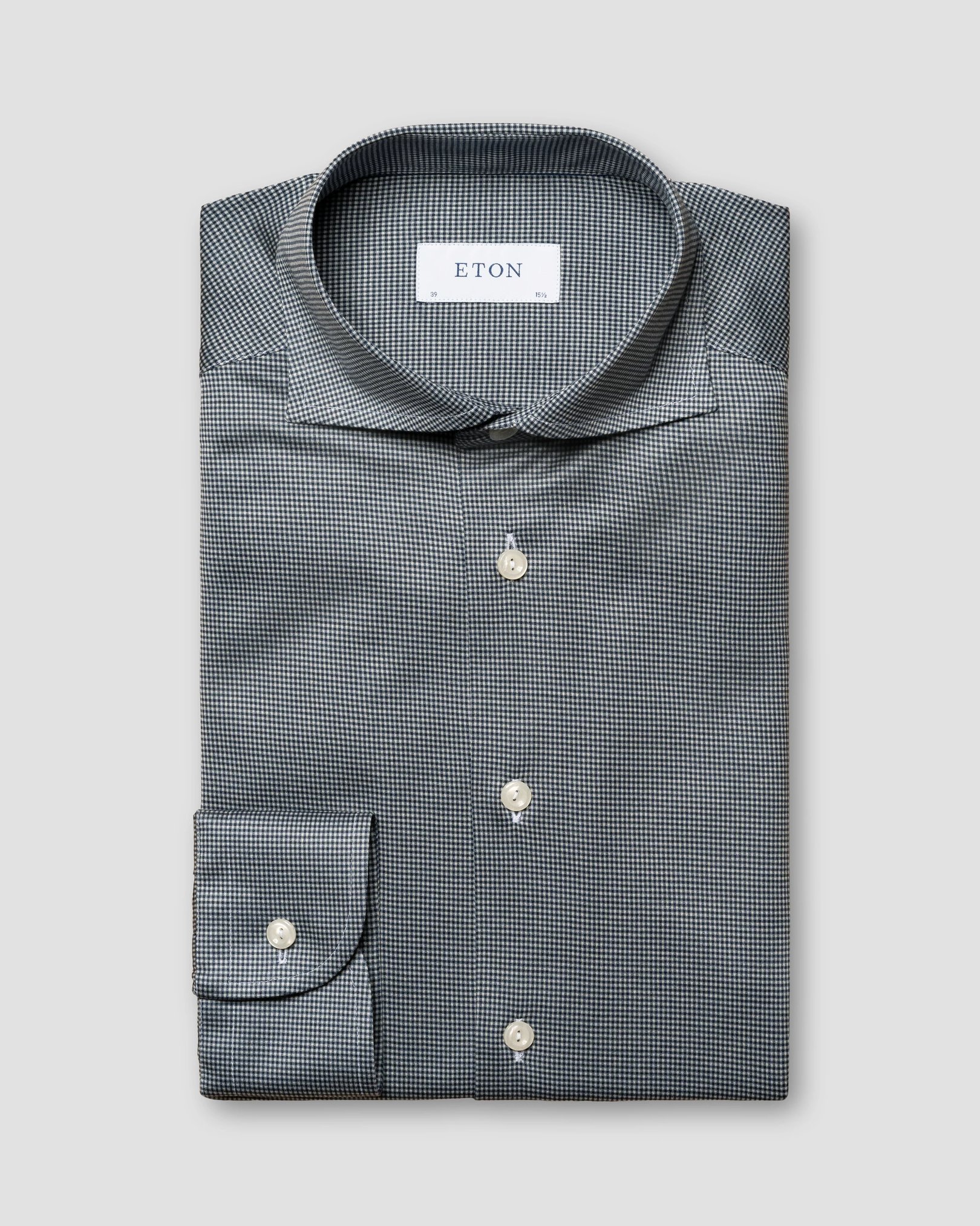 Eton - dark blue micro checked knit king