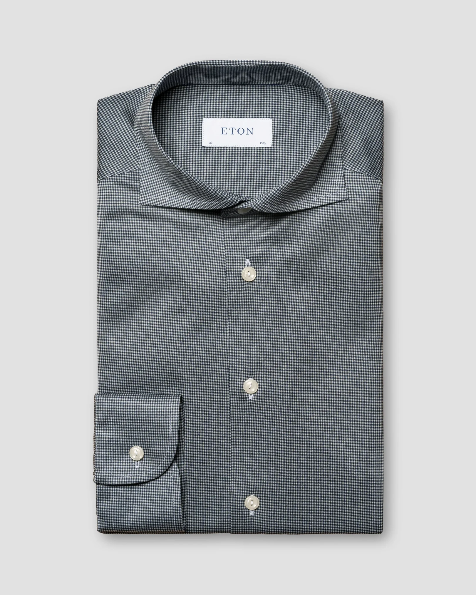 Eton - dark blue micro checked knit king
