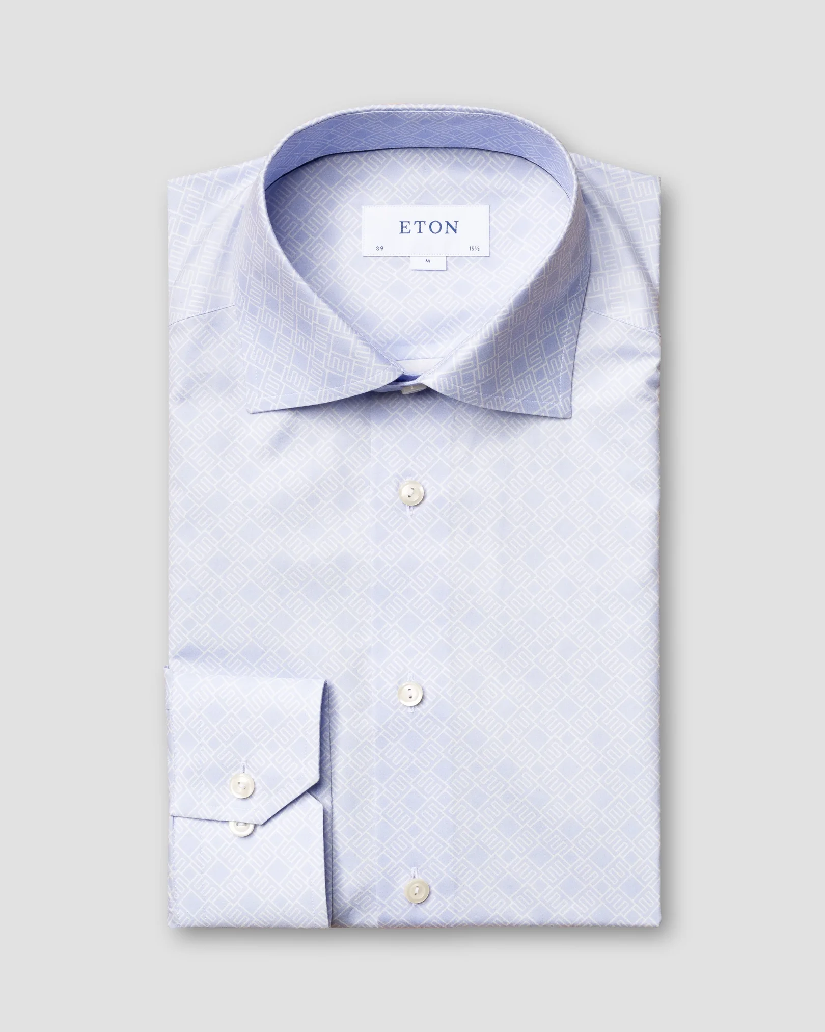 Eton - pastel blue double e logo shirt